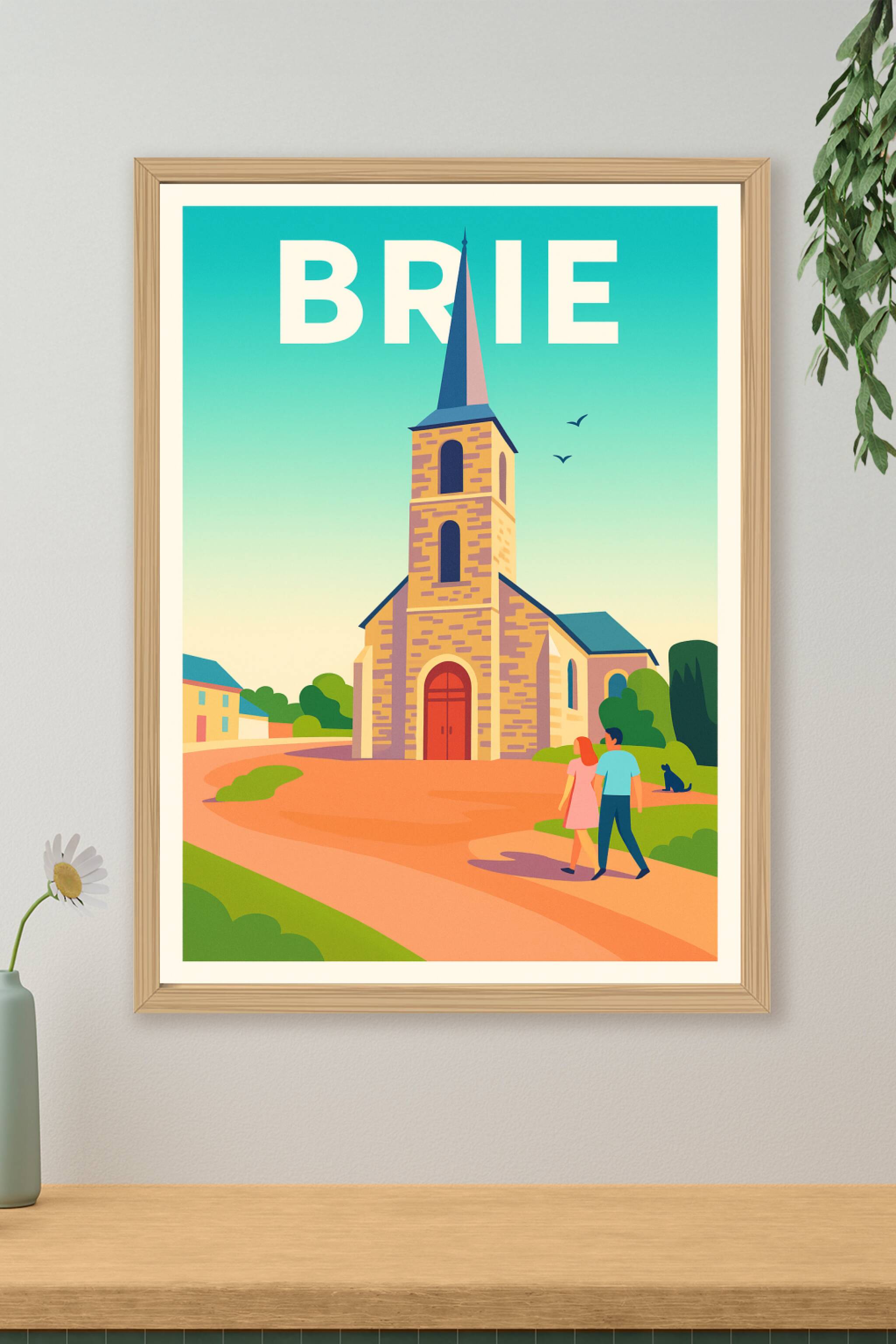 Affiche de Brie - Charme intemporel au cœur du village