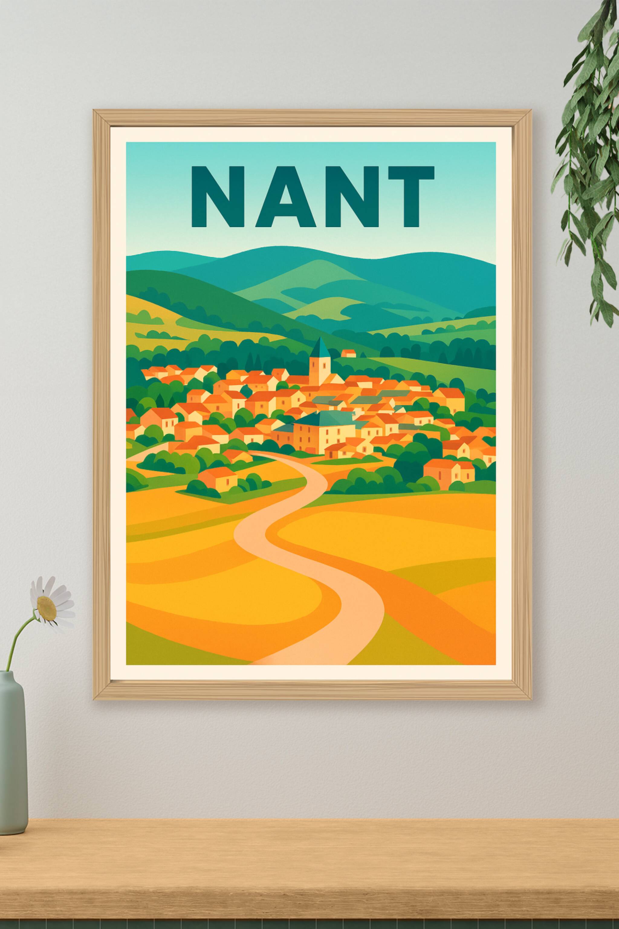 Affiche de Nant - Village pittoresque au cœur des collines