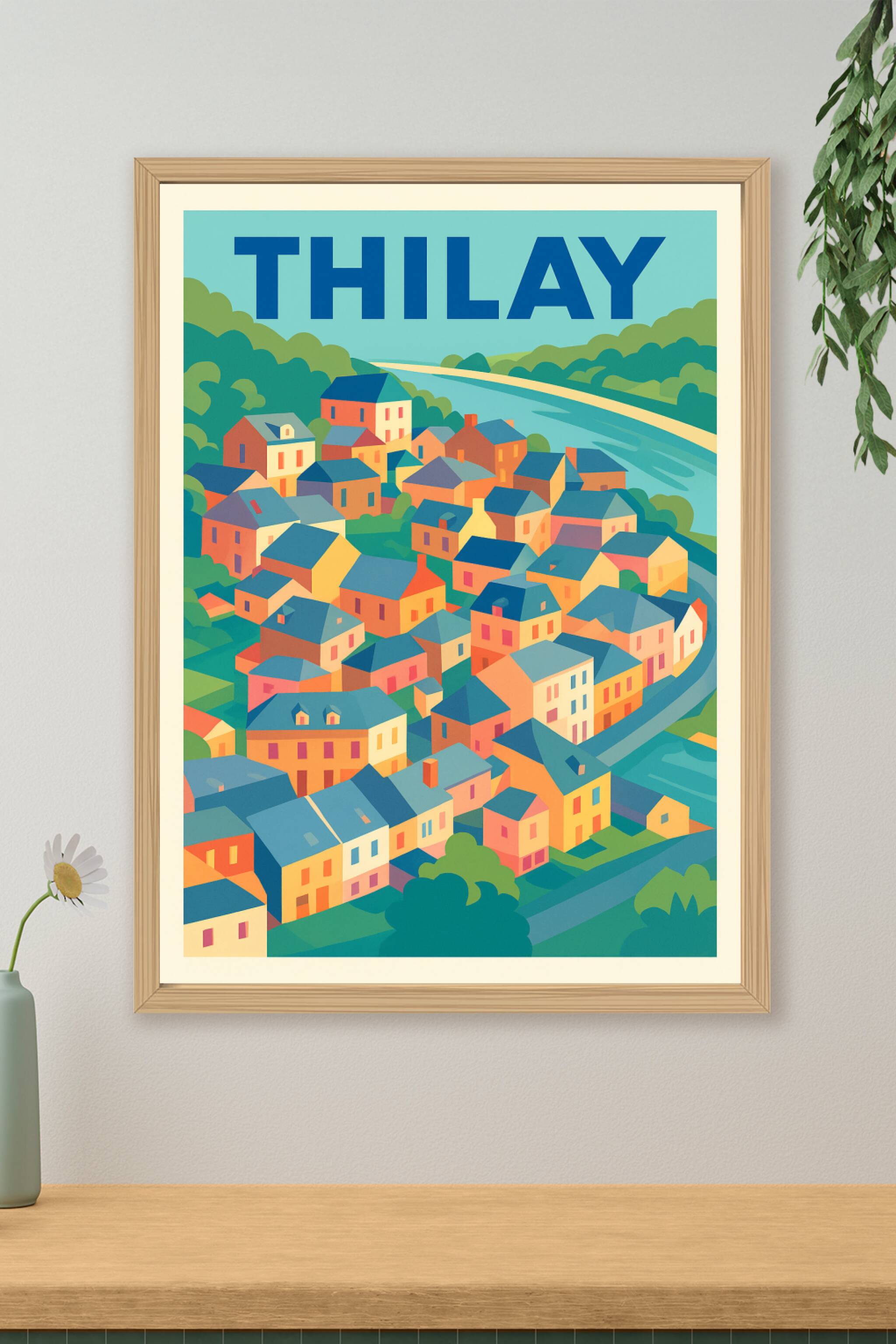 Affiche de Thilay - Charme et couleurs d'un village au bord de l'eau