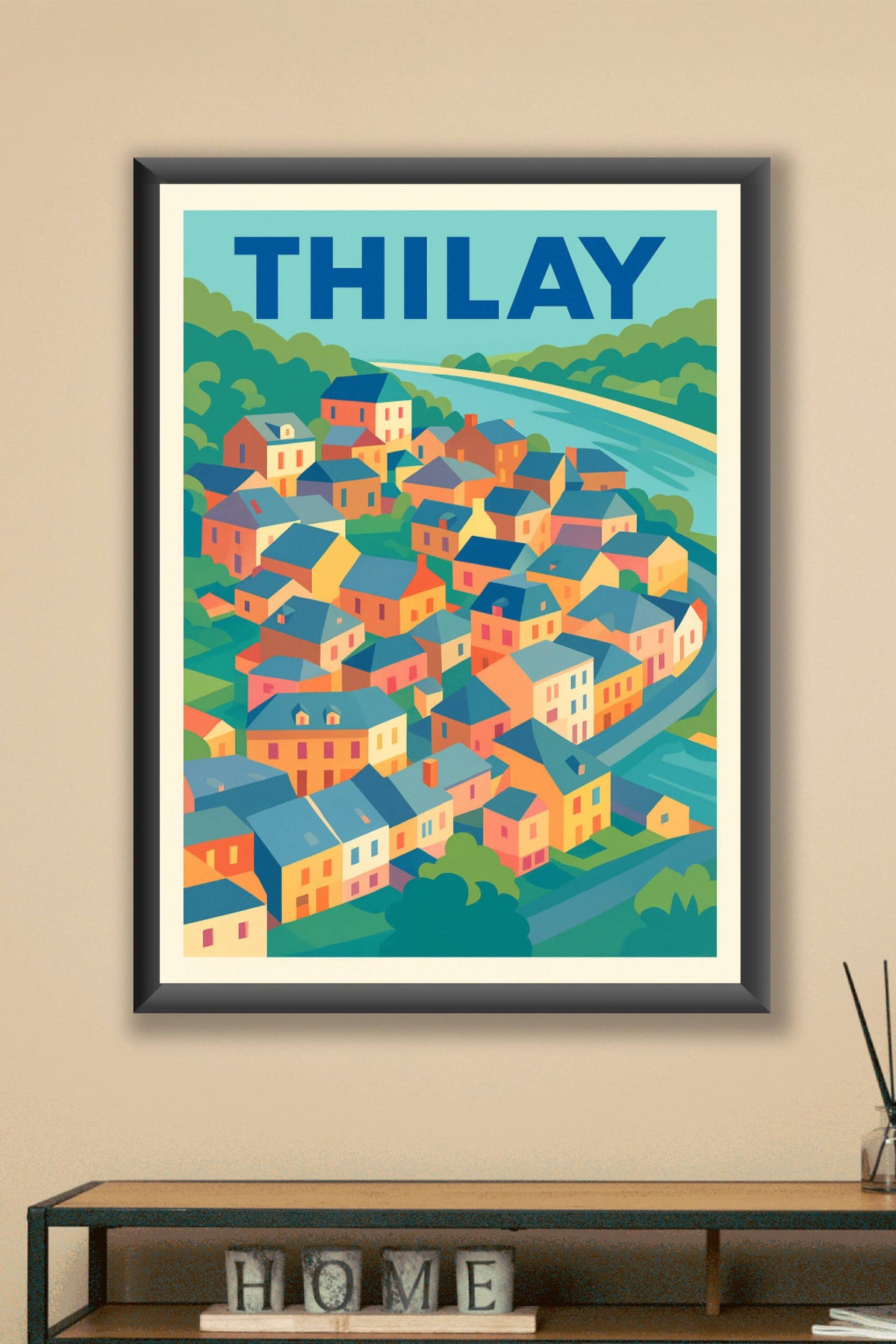 Affiche de Thilay - Charme et couleurs d'un village au bord de l'eau