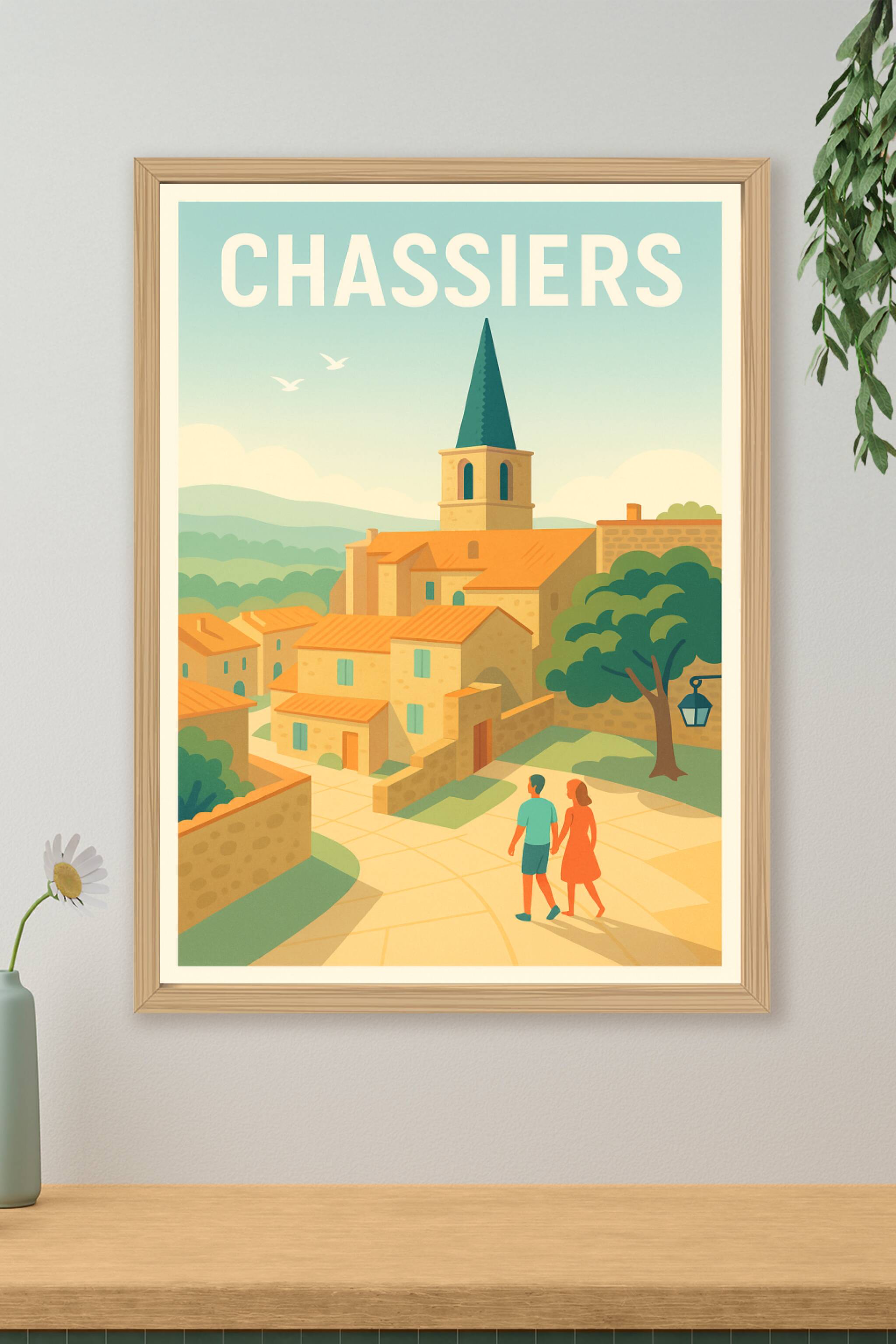 Affiche de Chassiers - Charme provençal au cœur du village