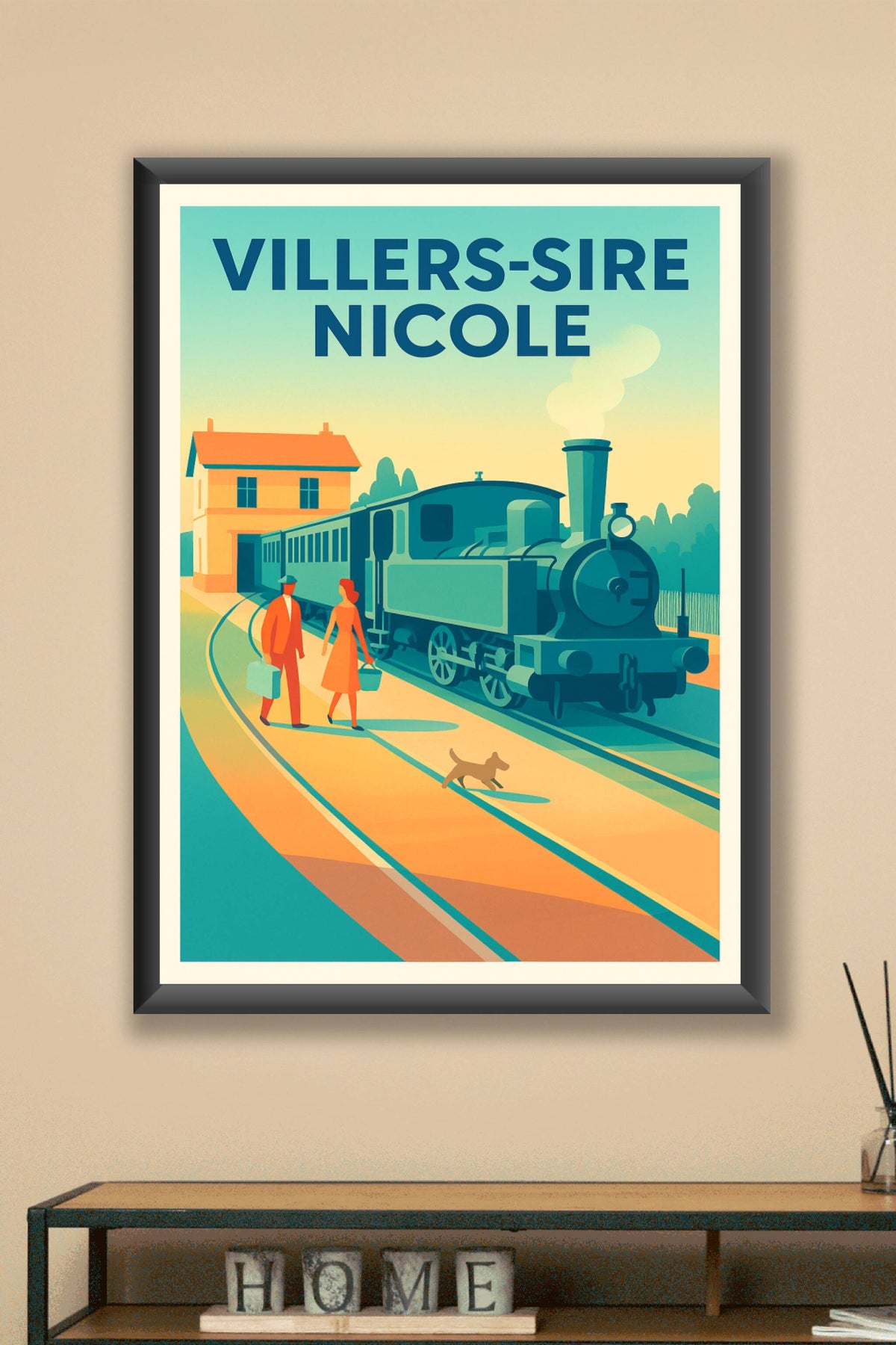 Affiche de Villers-Sire-Nicole - Nostalgie du voyage à vapeur