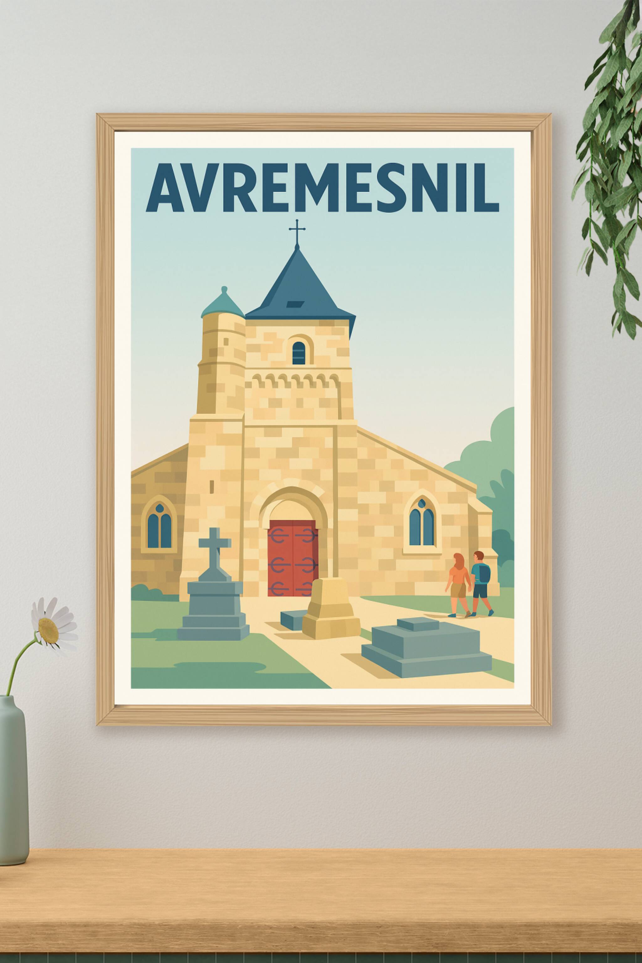 Affiche de Avremesnil - L'élégance intemporelle de son église historique