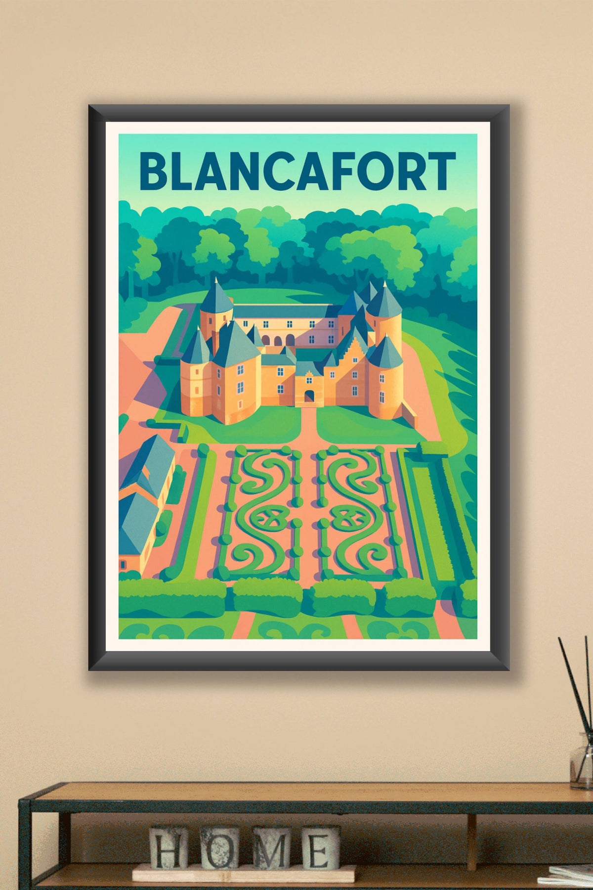 Affiche de Blancafort - Splendeur du château et ses jardins à la française