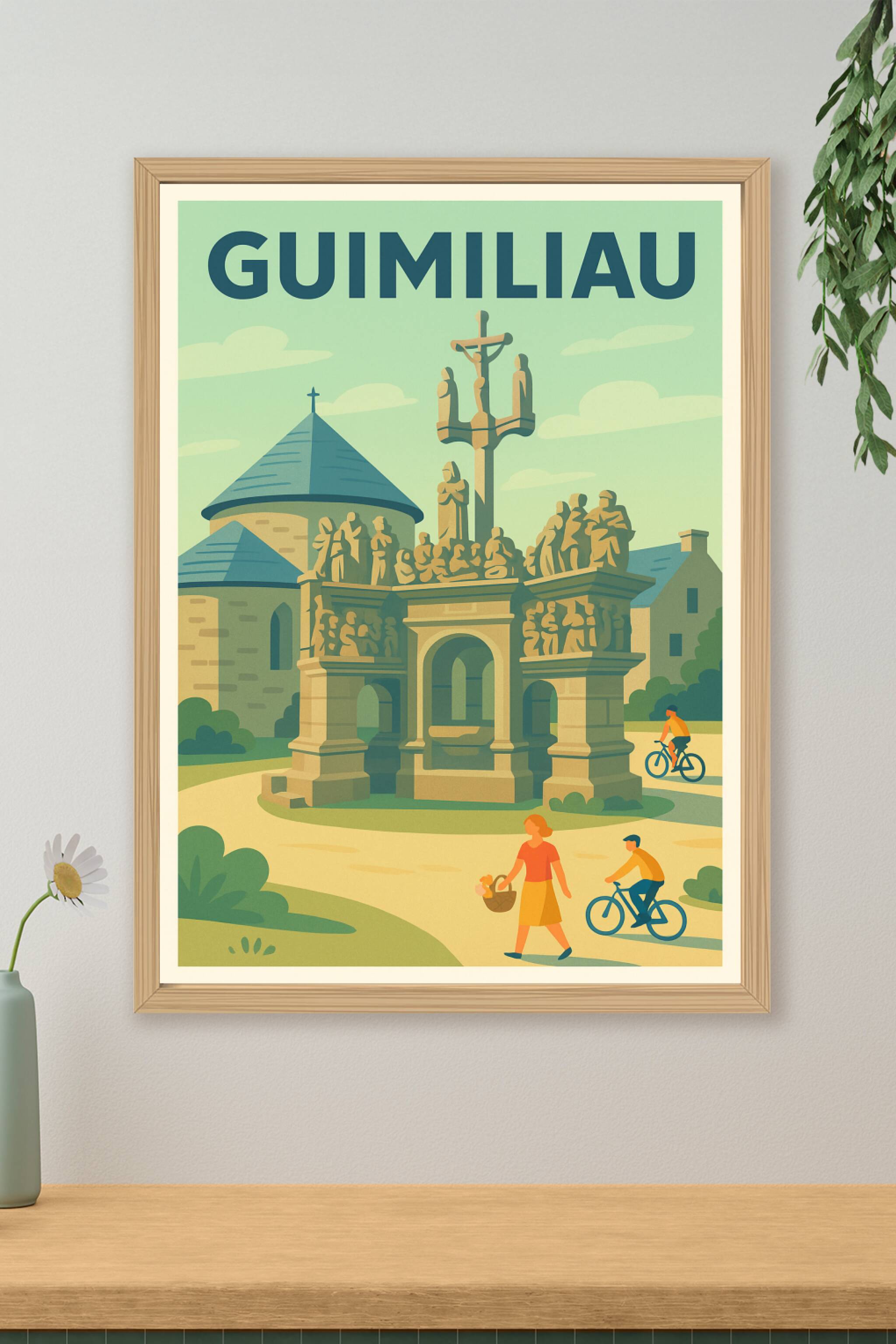 Affiche de Guimiliau - Charme et tradition bretonne au fil du temps