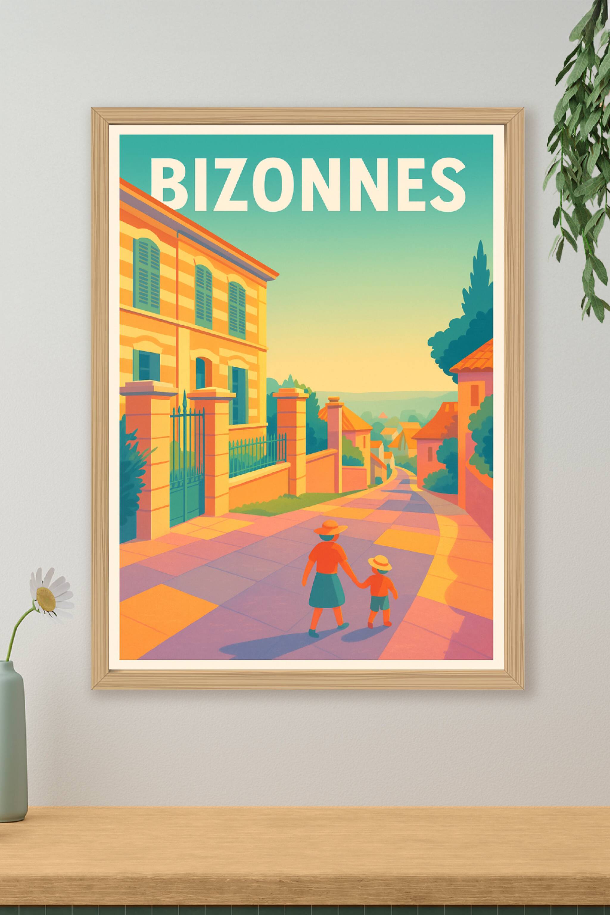 Affiche de Bizonnes - Balade ensoleillée au cœur du village