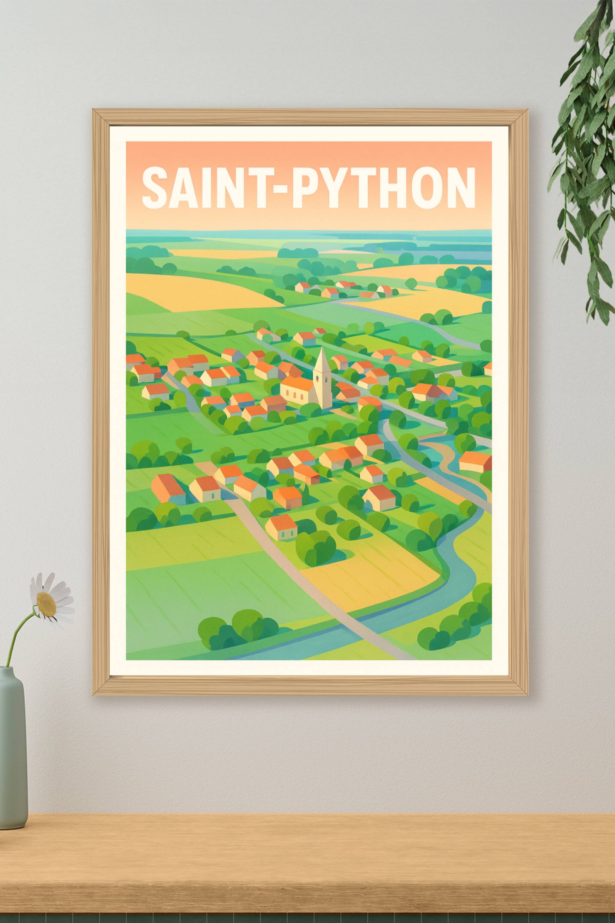 Affiche de Saint-Python - Charme bucolique du village au coeur des champs