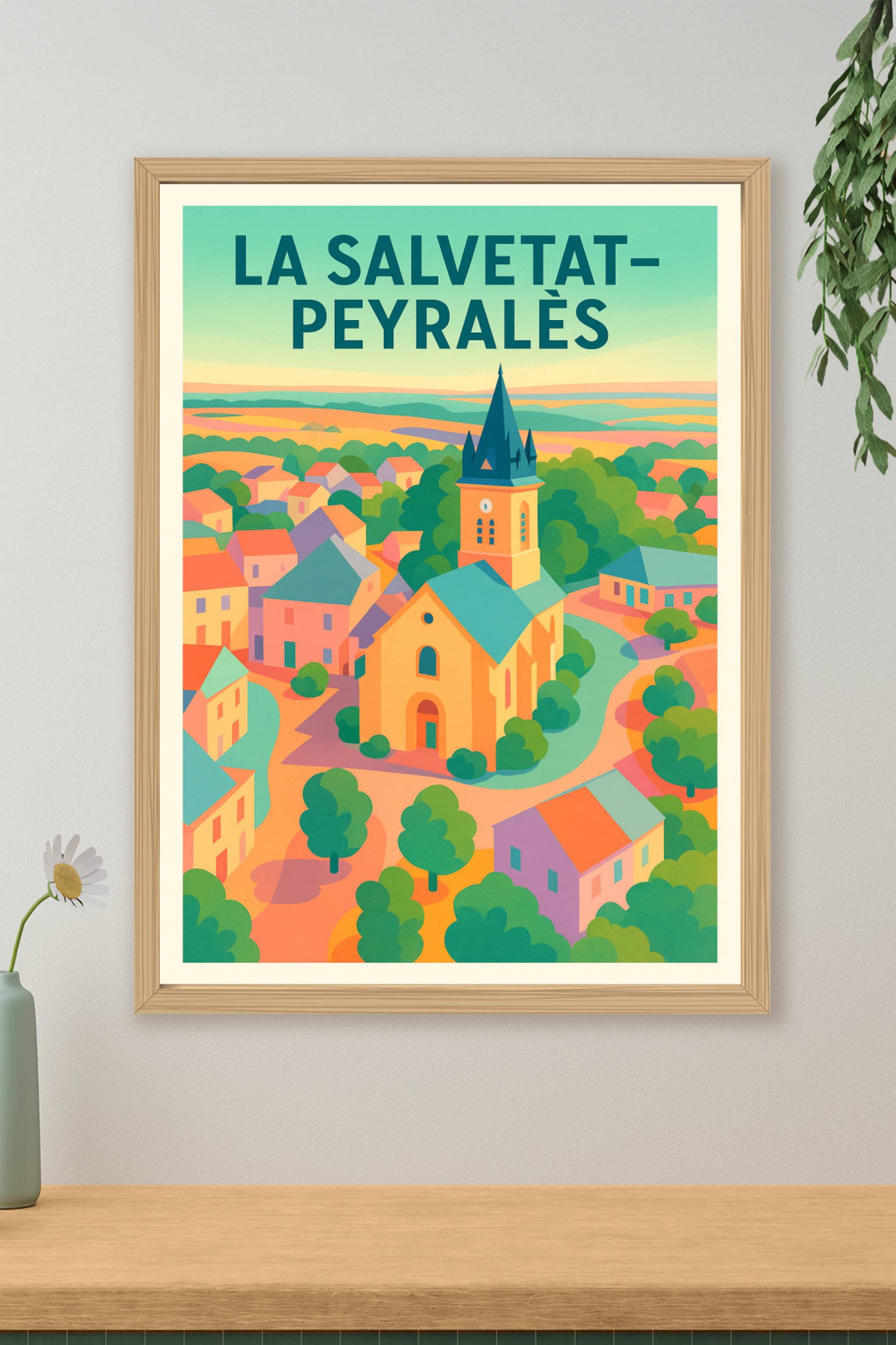 Affiche de La Salvetat-Peyralès - Charme coloré du village occitan