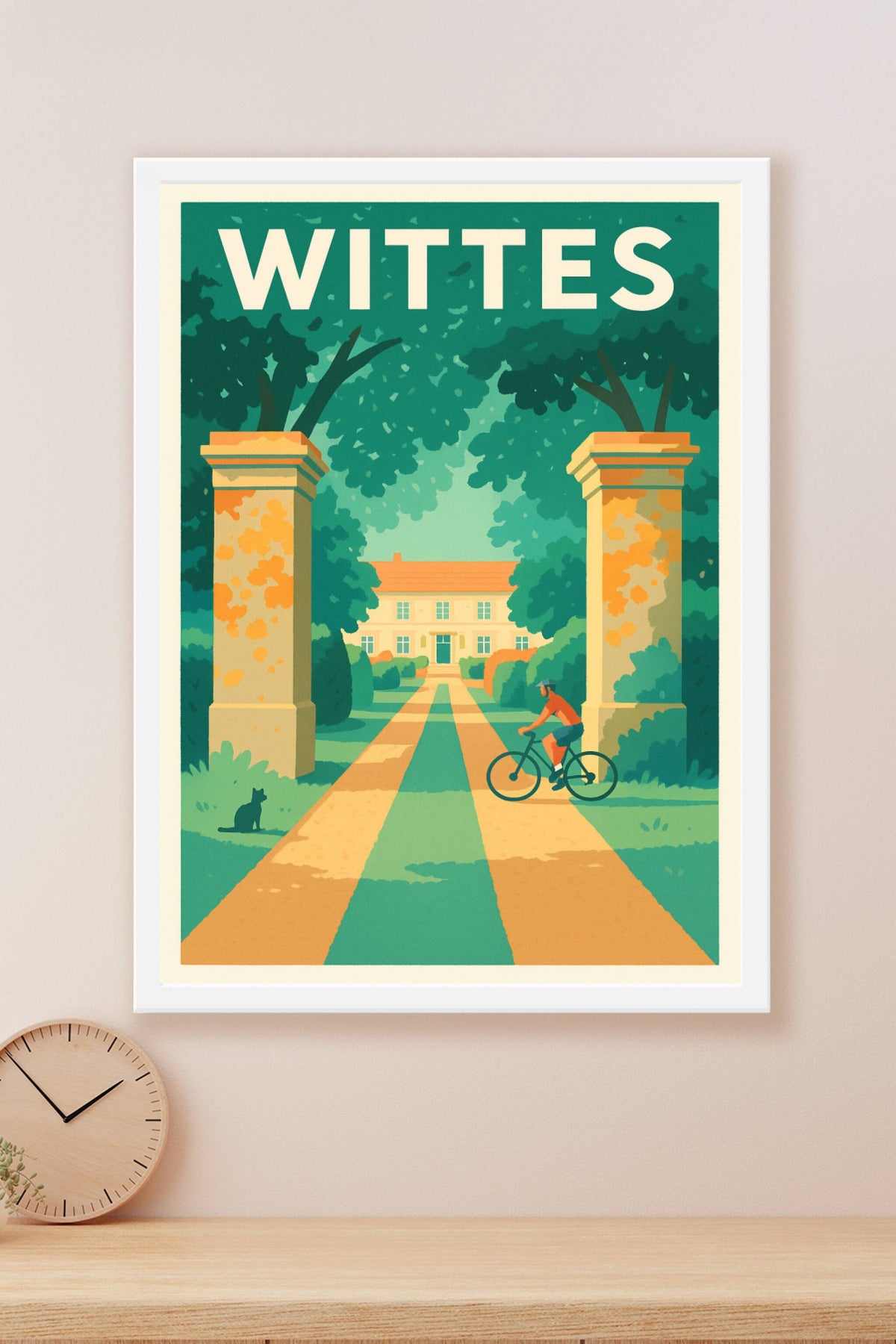 Affiche de Wittes - L'élégance d'une balade à vélo au cœur du parc