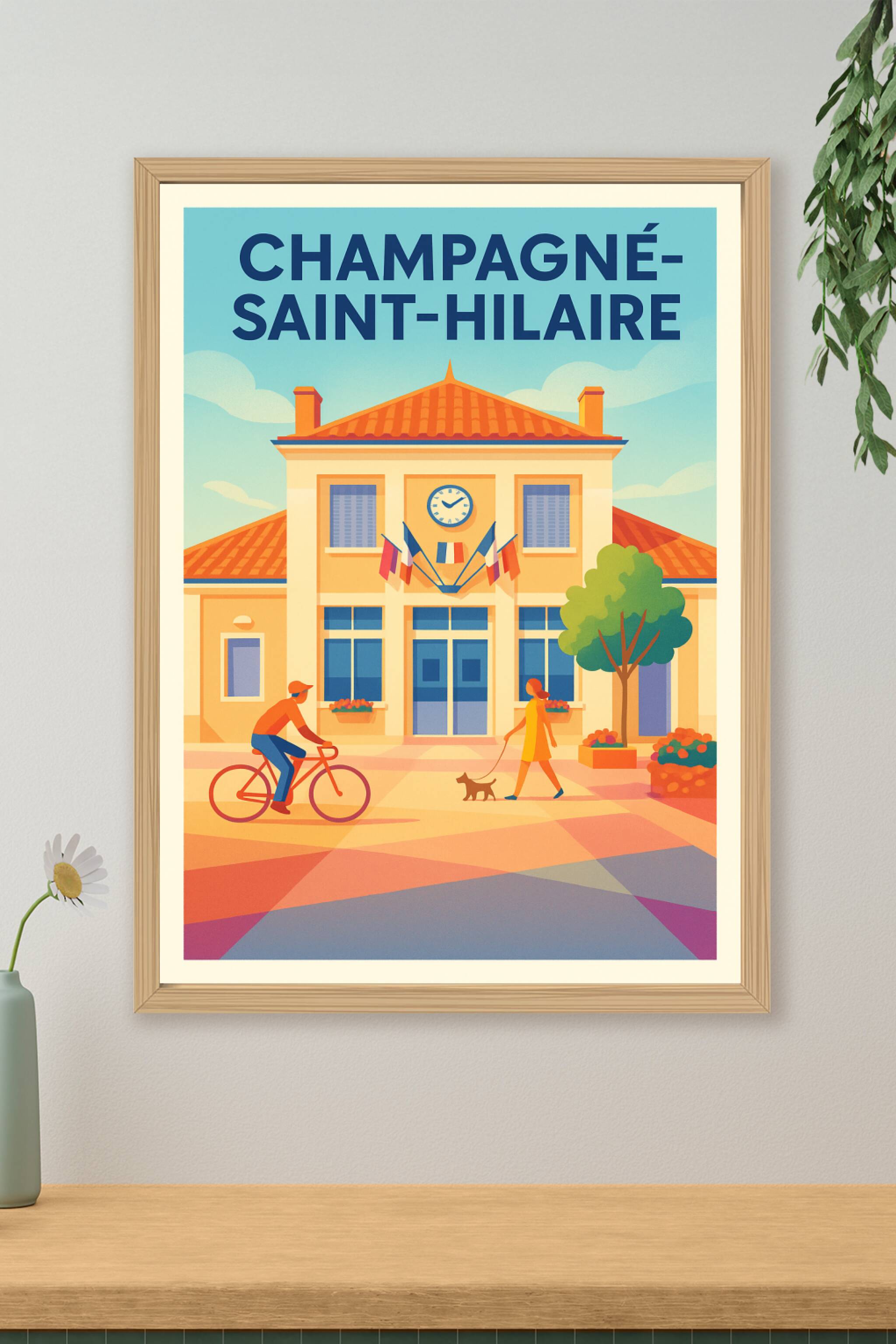 Affiche de Champagné-Saint-Hilaire - L'ambiance paisible du cœur de village
