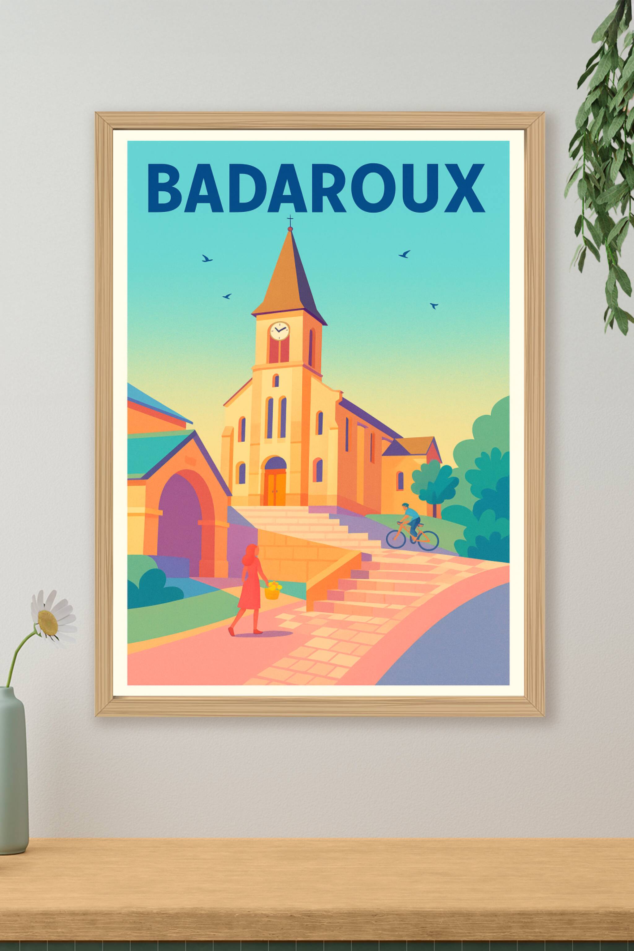 Affiche de Badaroux - Charme intemporel du village ensoleillé