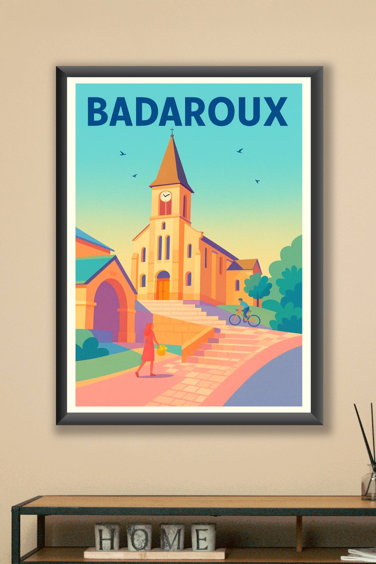 Affiche de Badaroux - Charme intemporel du village ensoleillé