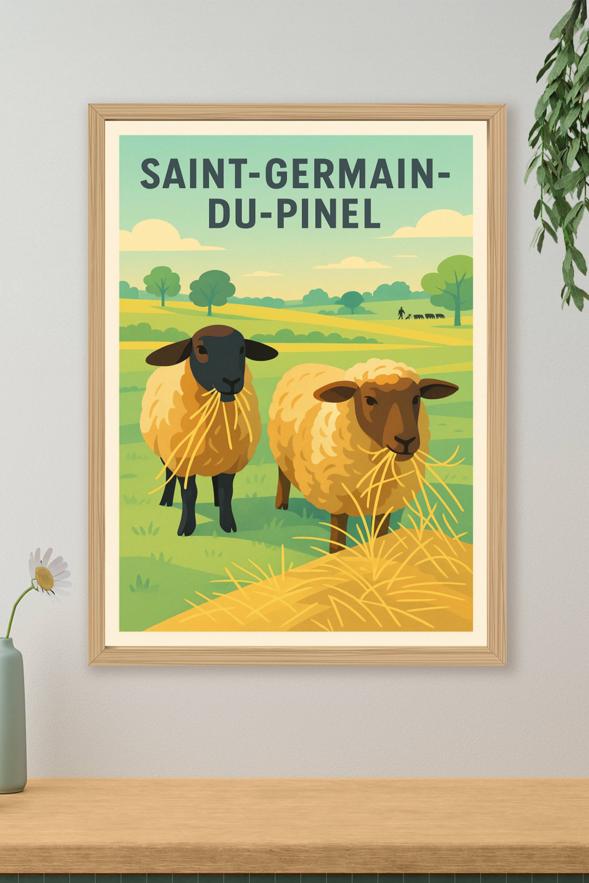 Affiche de Saint-Germain-du-Pinel - Tranquillité pastorale en Bretagne