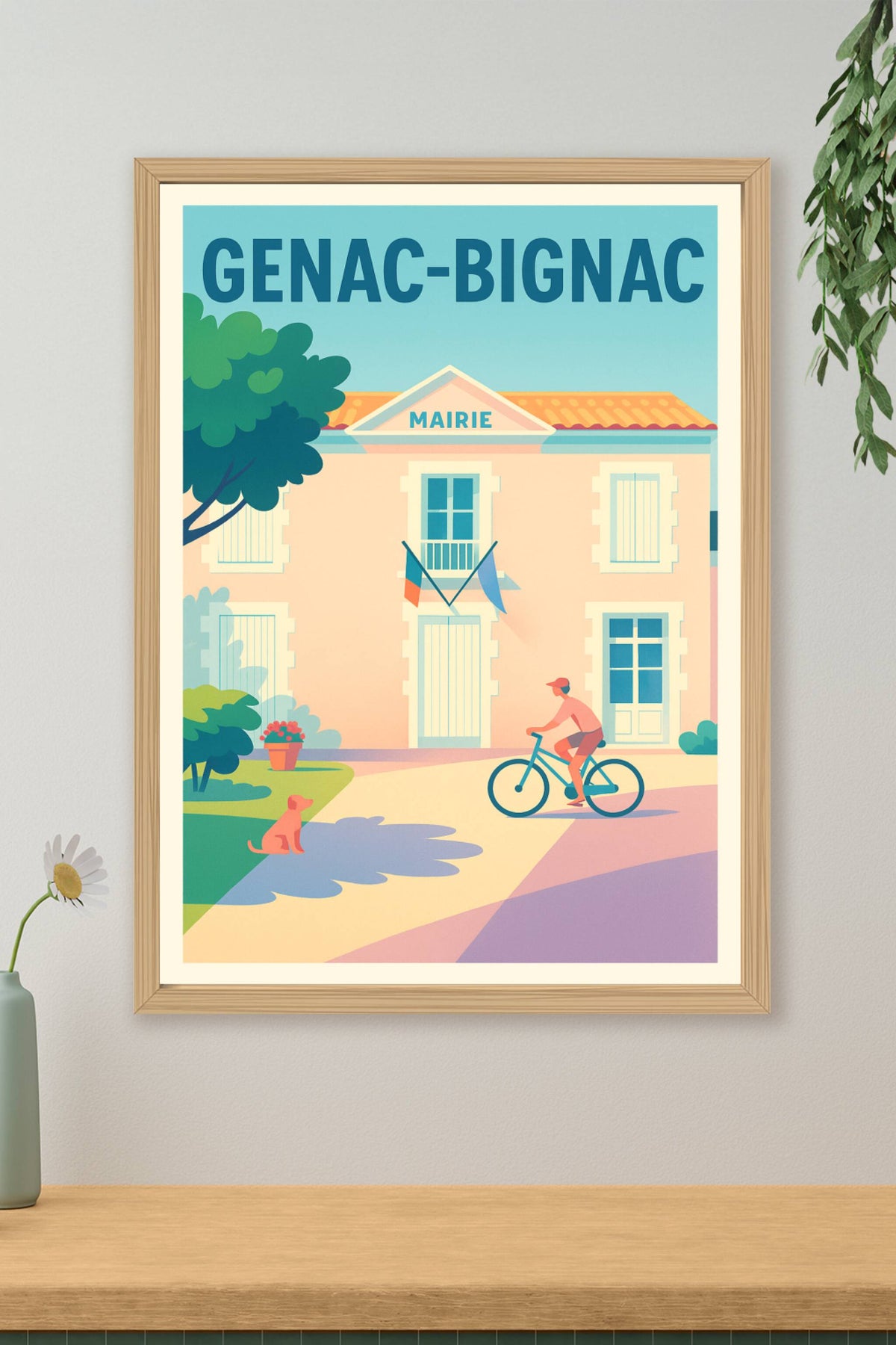Affiche de Genac-Bignac - Charme paisible de la mairie à vélo