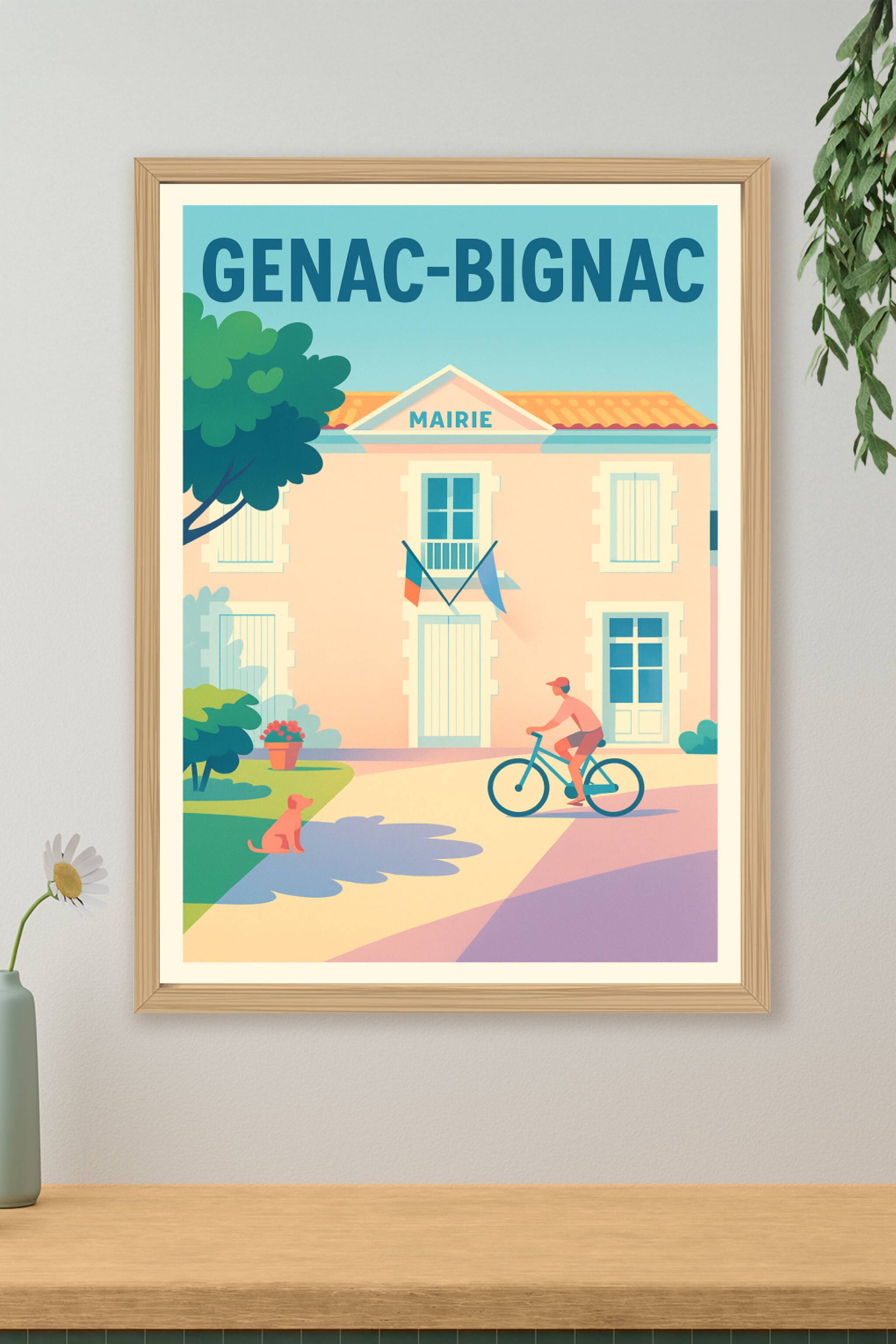 Affiche de Genac-Bignac - Charme paisible de la mairie à vélo