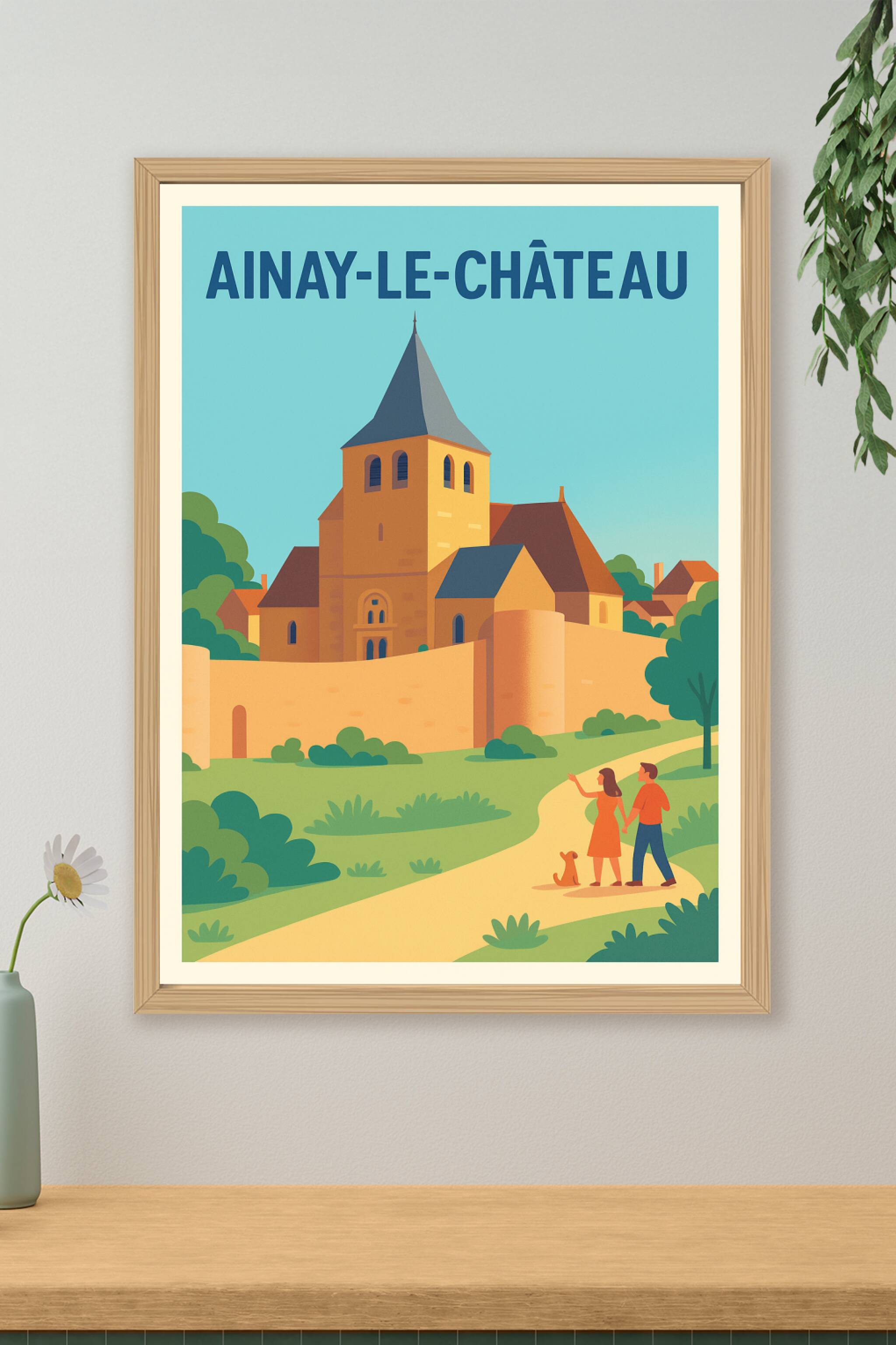 Affiche de Ainay-le-Château - Un voyage paisible au cœur de l'histoire