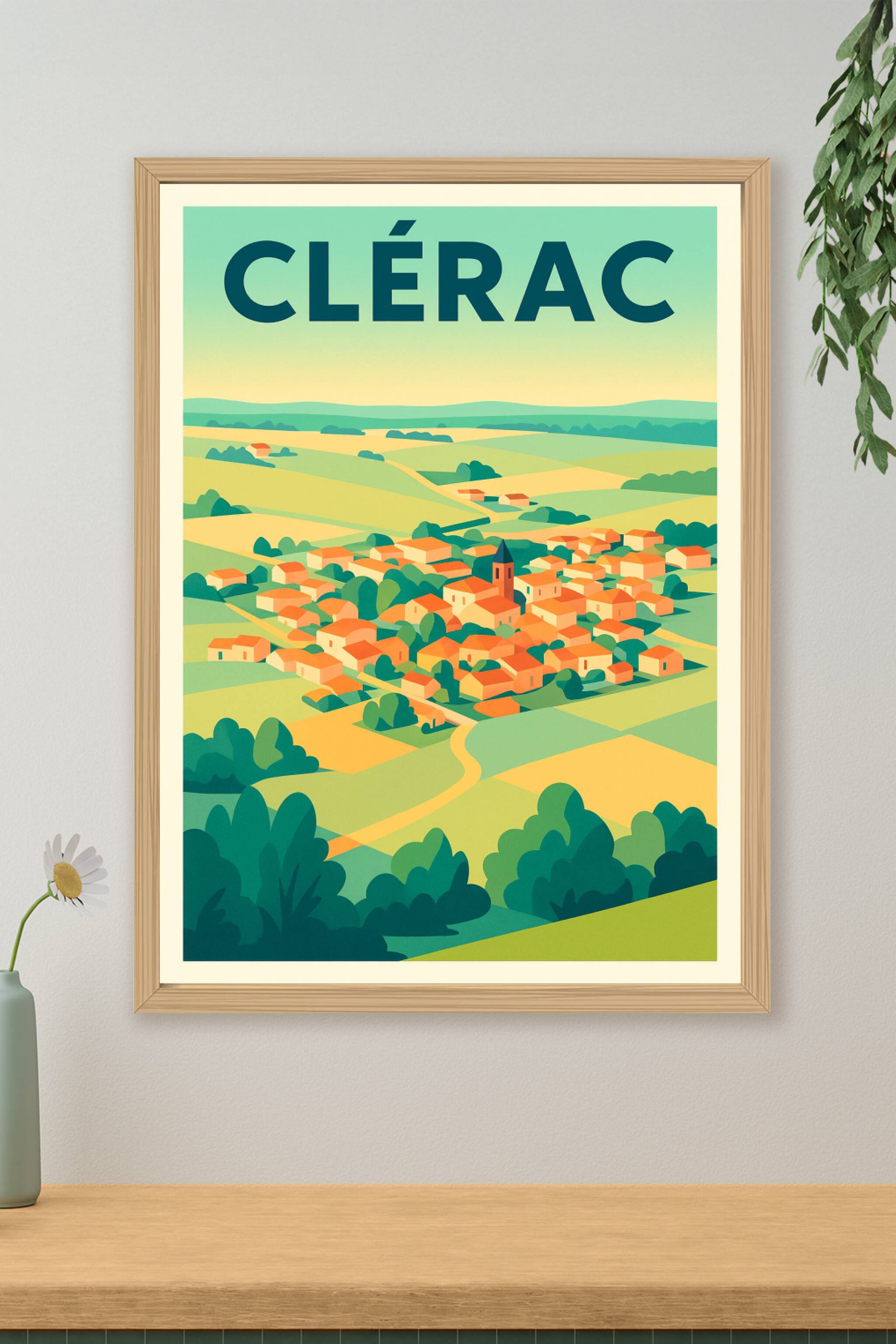 Affiche de Clérac - Charmant village au cœur des paysages verdoyants