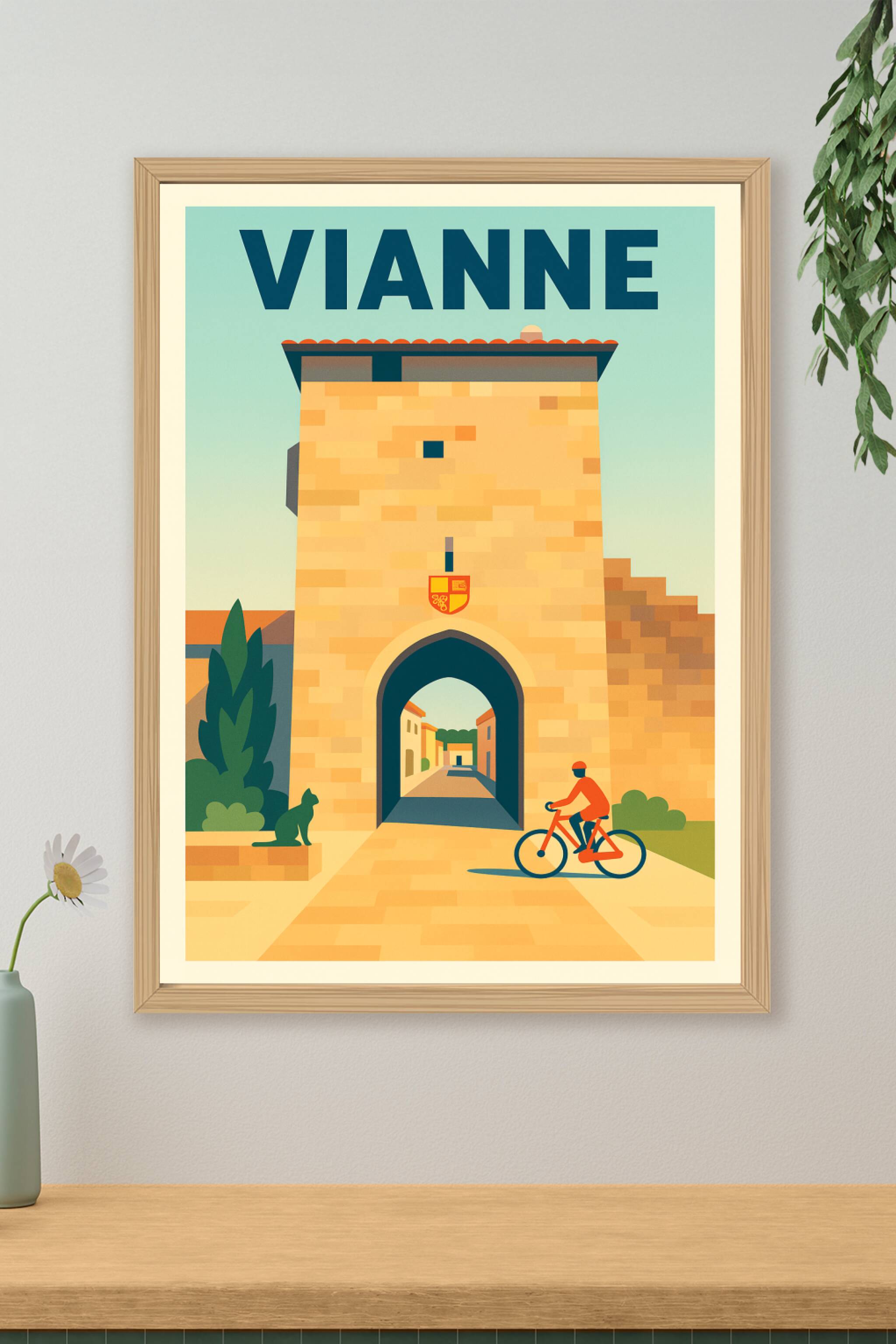 Affiche de Vianne - L'élégance de la porte médiévale