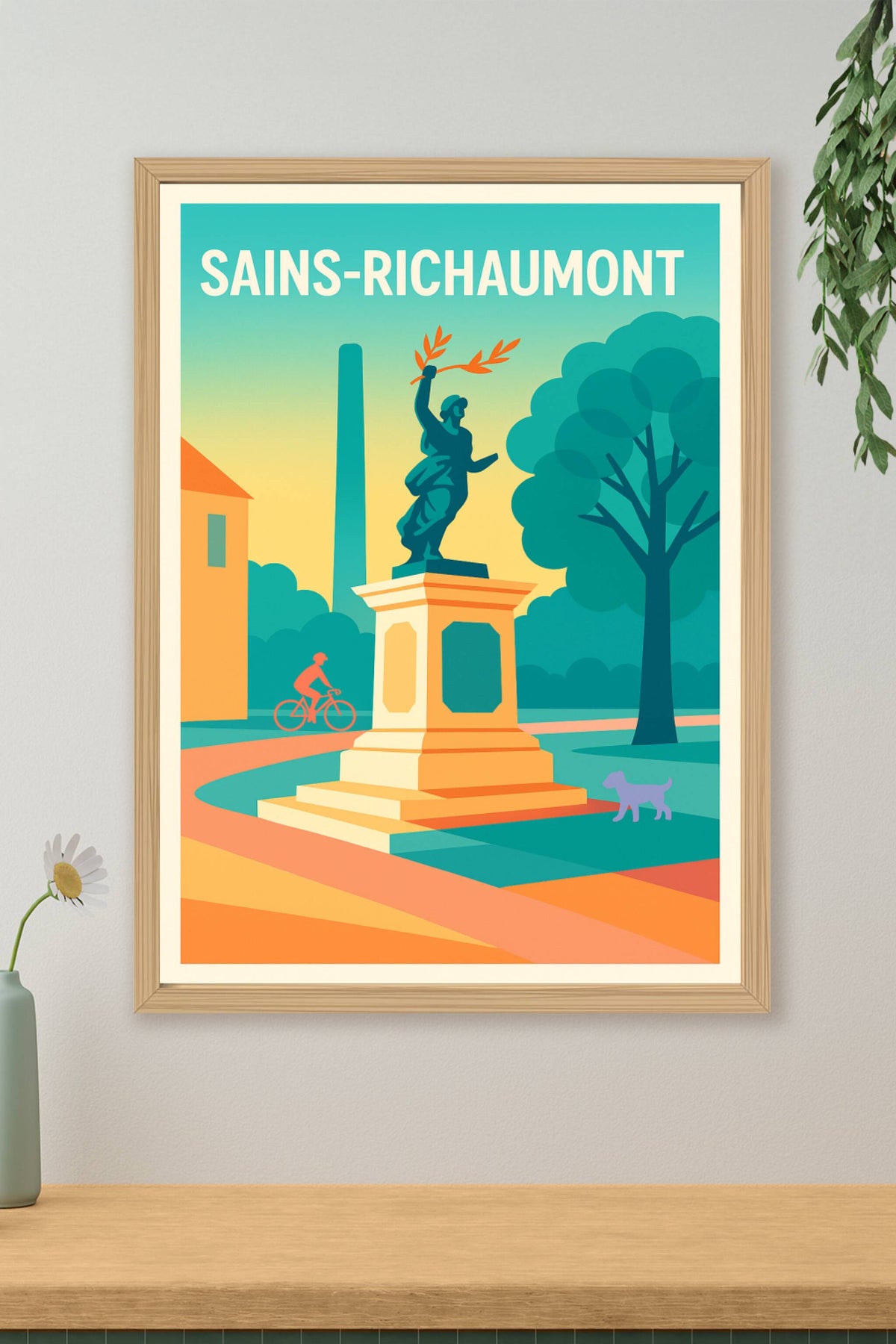 Affiche de Sains-Richaumont - Le charme tranquille d'un coin de verdure