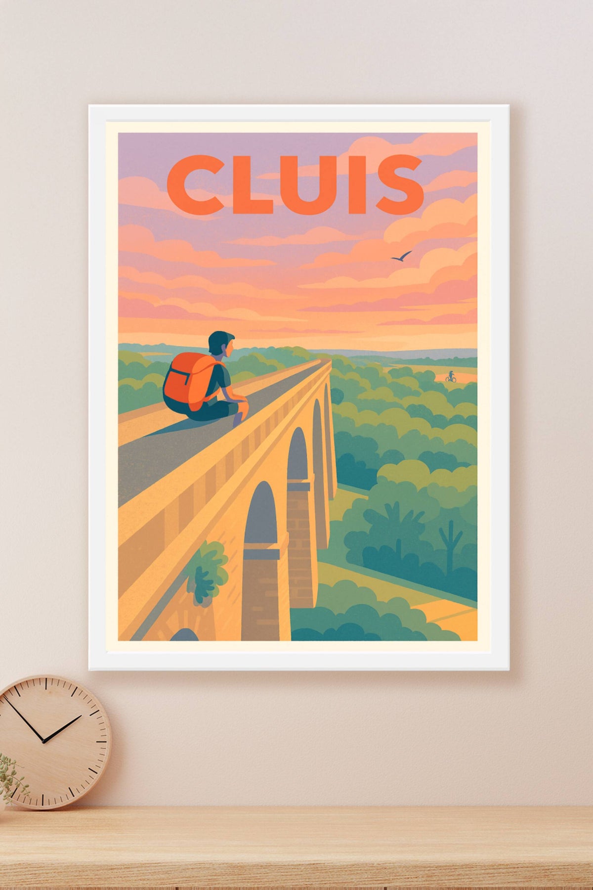 Affiche de Cluis - L'évasion au sommet de l'aqueduc