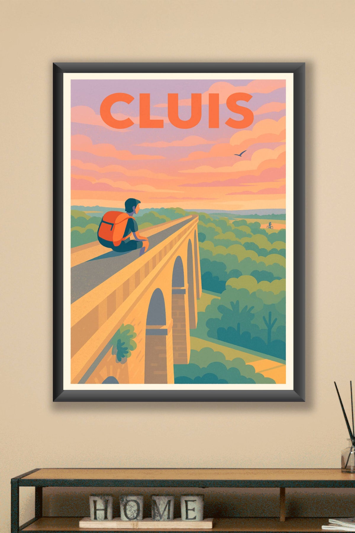 Affiche de Cluis - L'évasion au sommet de l'aqueduc