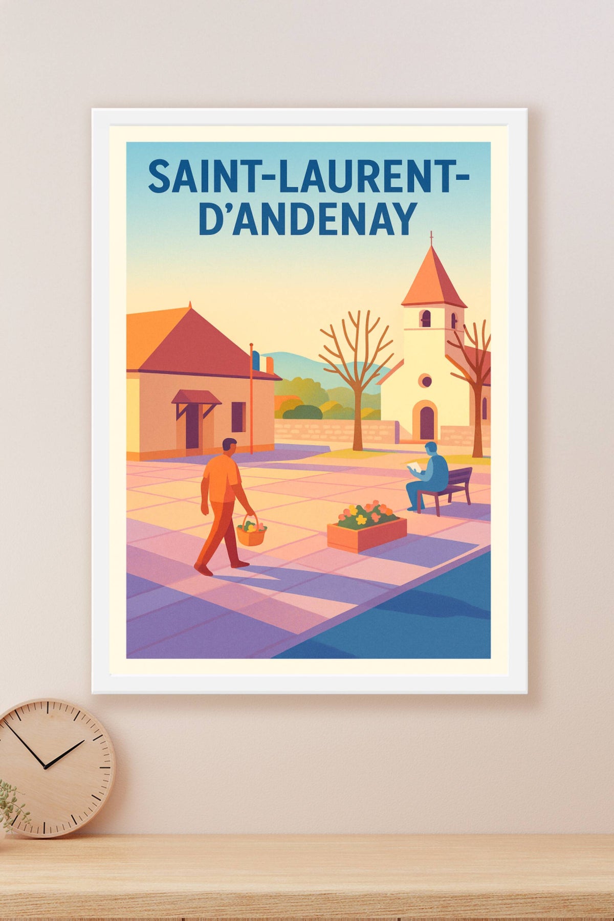 Affiche de Saint-Laurent-d'Andenay - Sérénité en bord de place