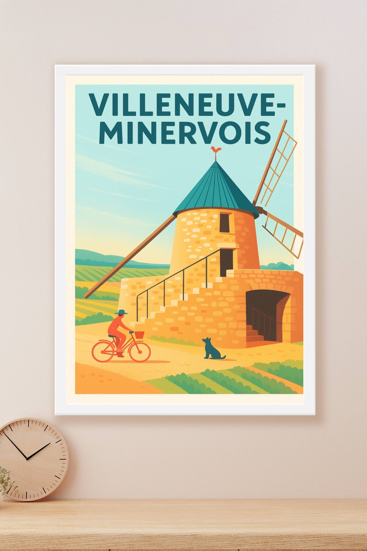 Affiche de Villeneuve-Minervois - Charme bucolique et patrimoine ensoleillé