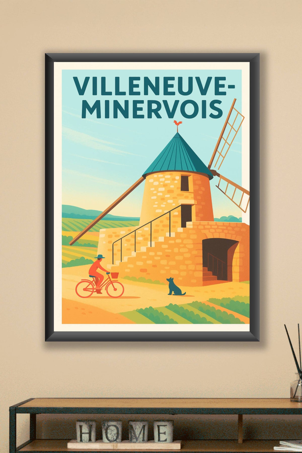 Affiche de Villeneuve-Minervois - Charme bucolique et patrimoine ensoleillé