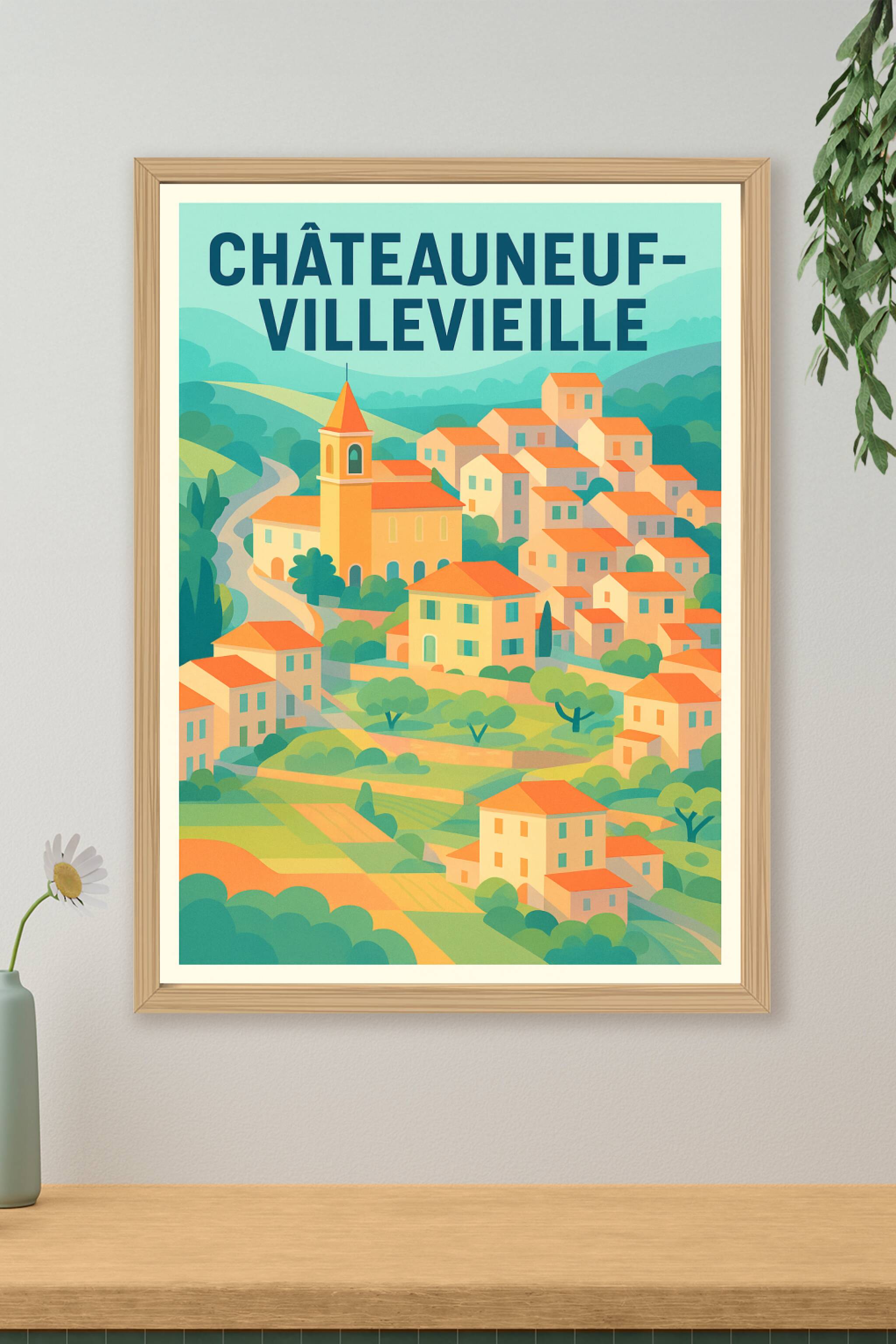 Affiche de Châteauneuf-Villevieille - Charme provençal intemporel