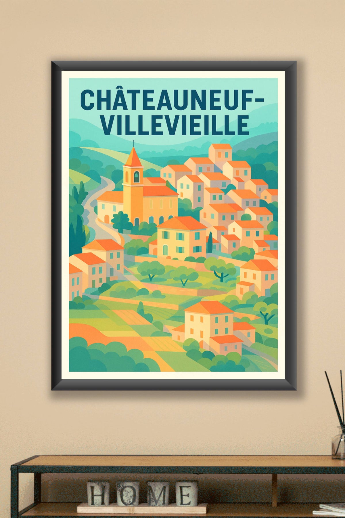 Affiche de Châteauneuf-Villevieille - Charme provençal intemporel