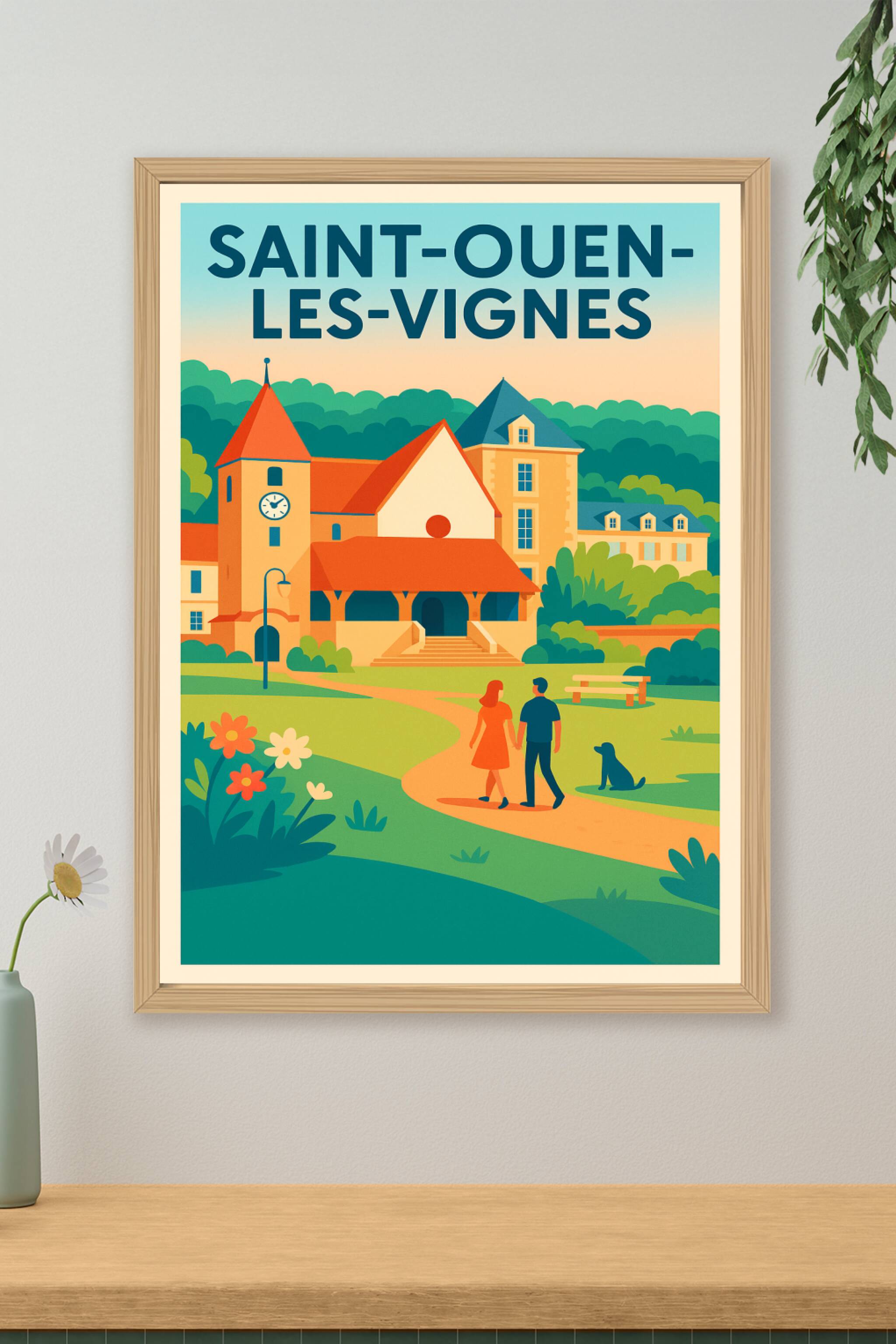 Affiche de Saint-Ouen-les-Vignes - Promenade paisible au cœur du village