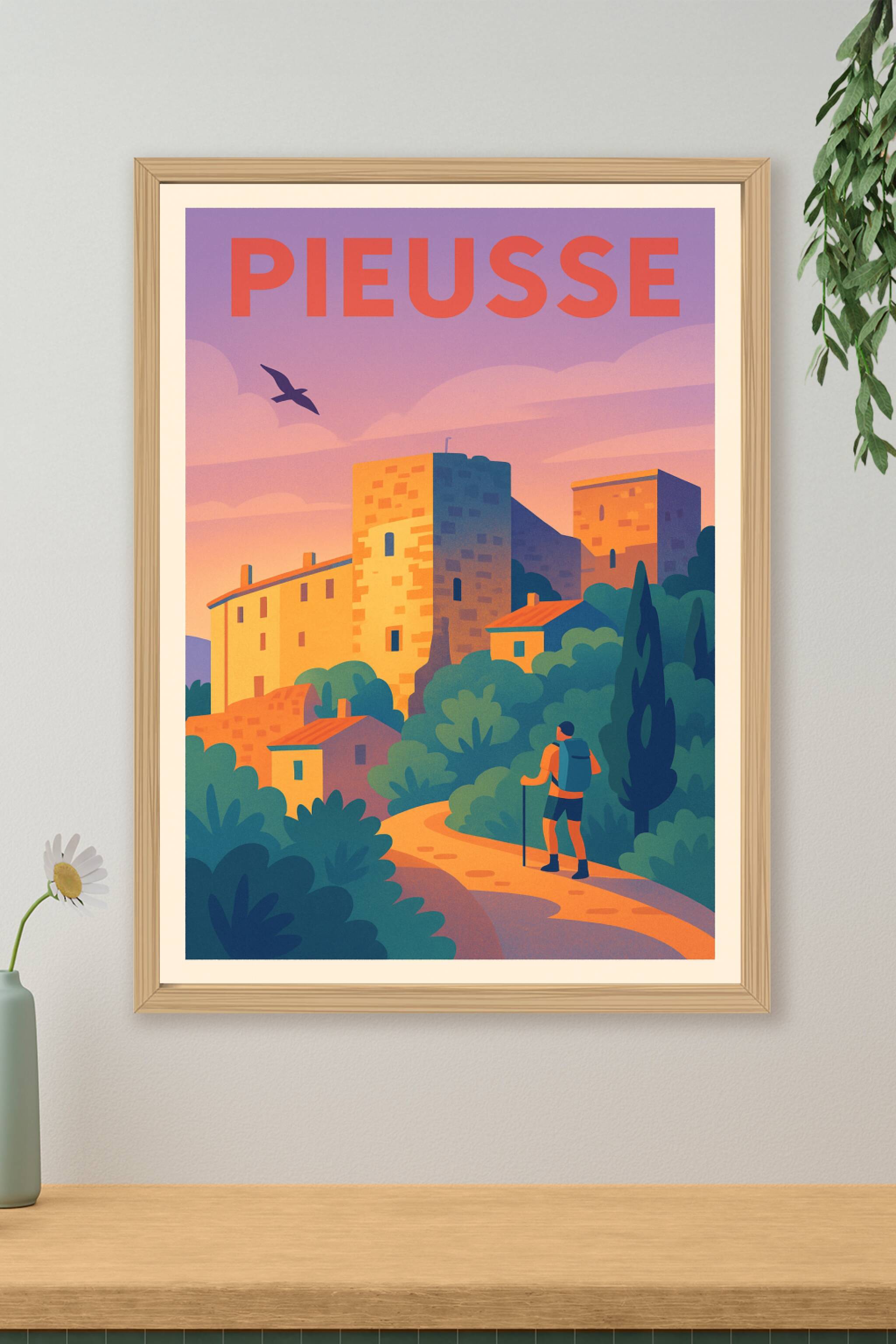 Affiche de Pieusse - Un voyage pictural à travers ses ruelles historiques
