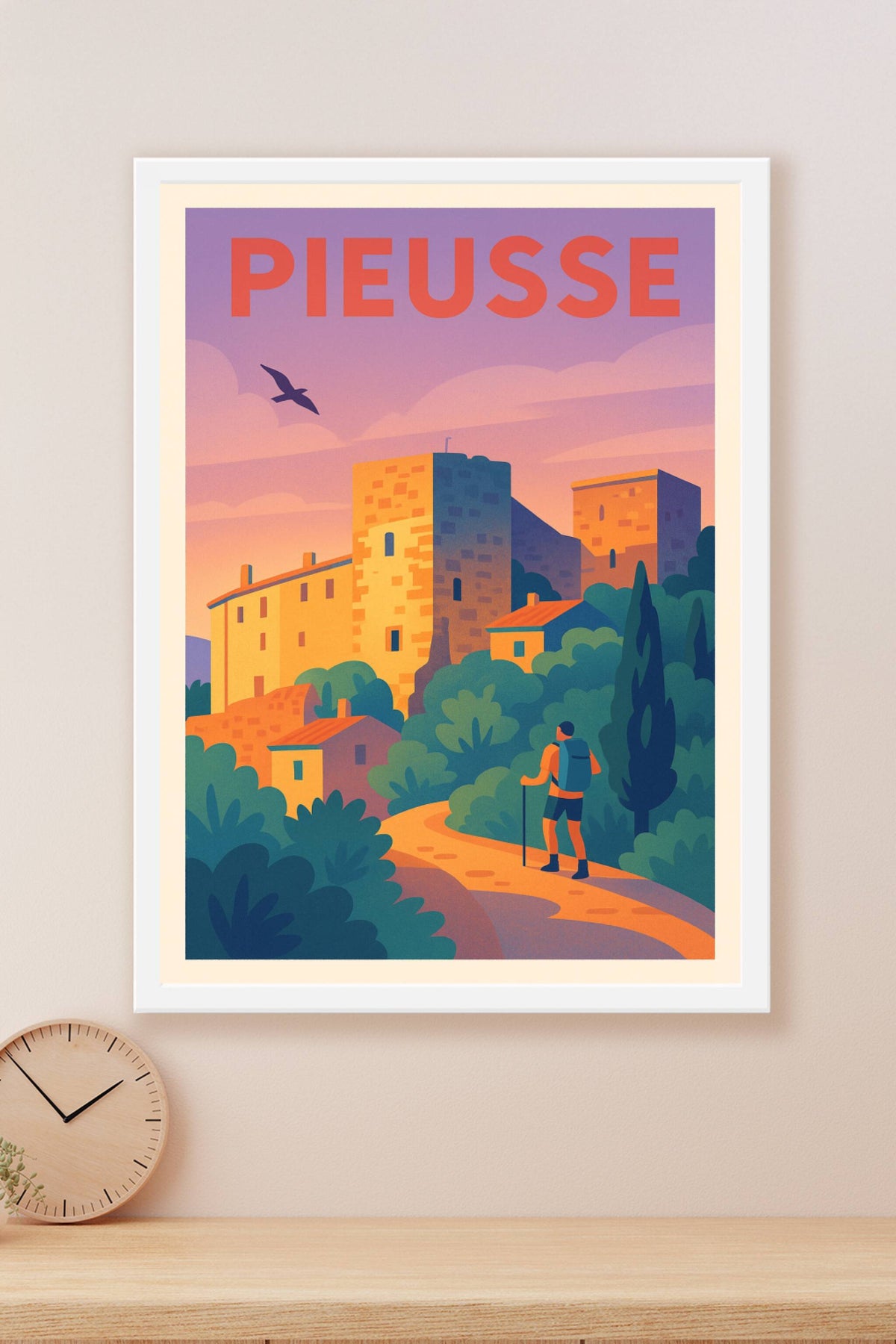 Affiche de Pieusse - Un voyage pictural à travers ses ruelles historiques