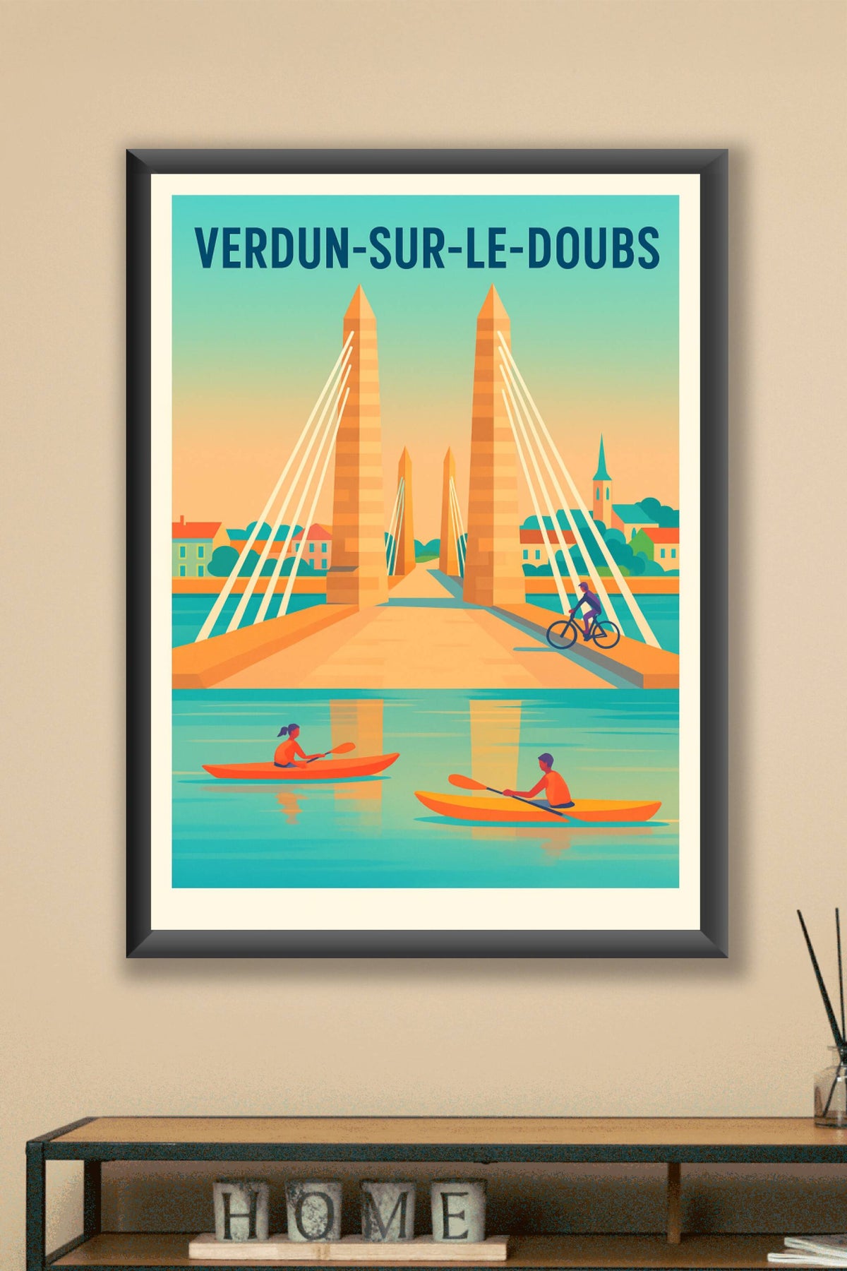 Affiche de Verdun-sur-le-Doubs - Pont emblématique et loisirs aquatiques