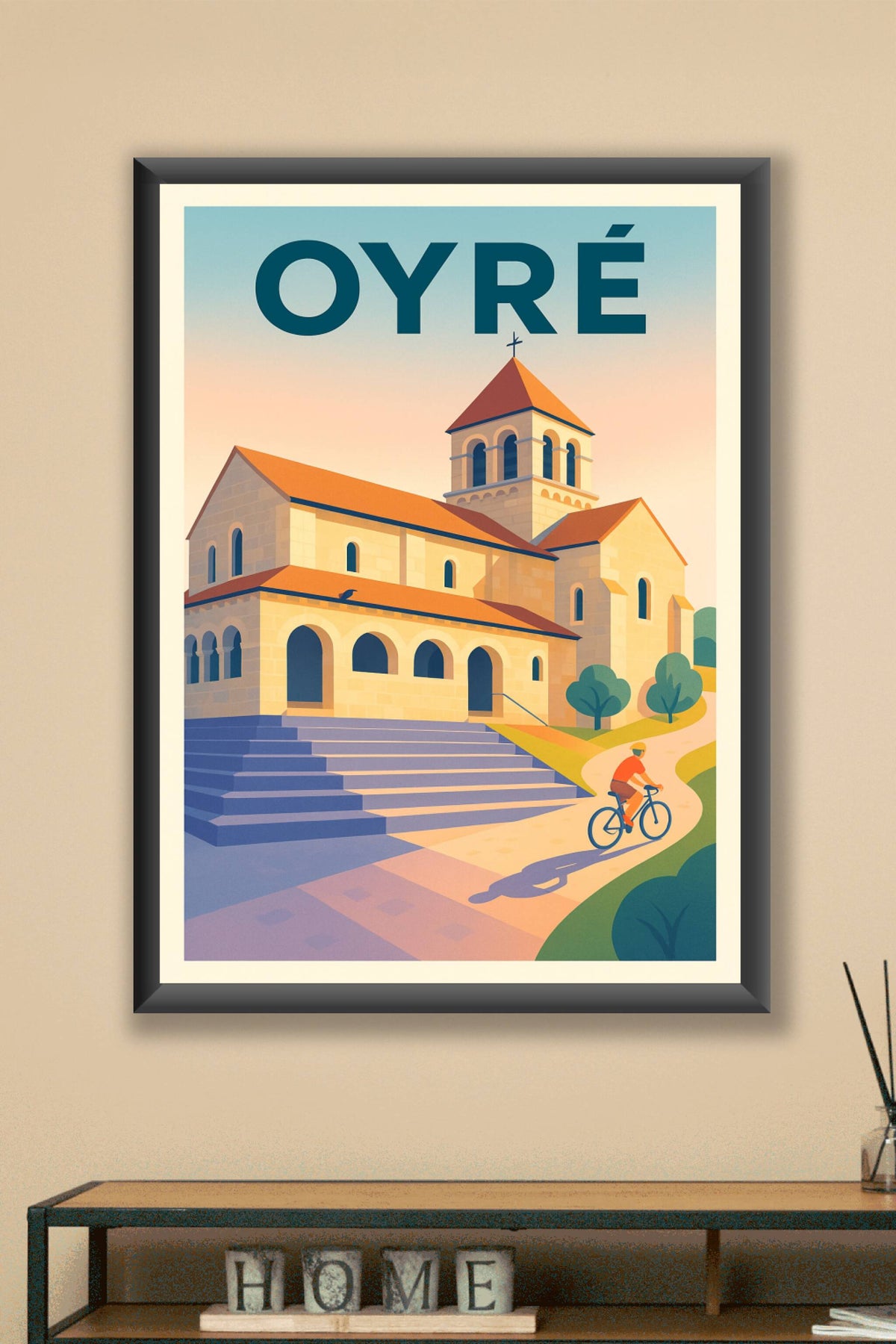 Affiche de Oyré - Harmonie architecturale et douceur de vivre