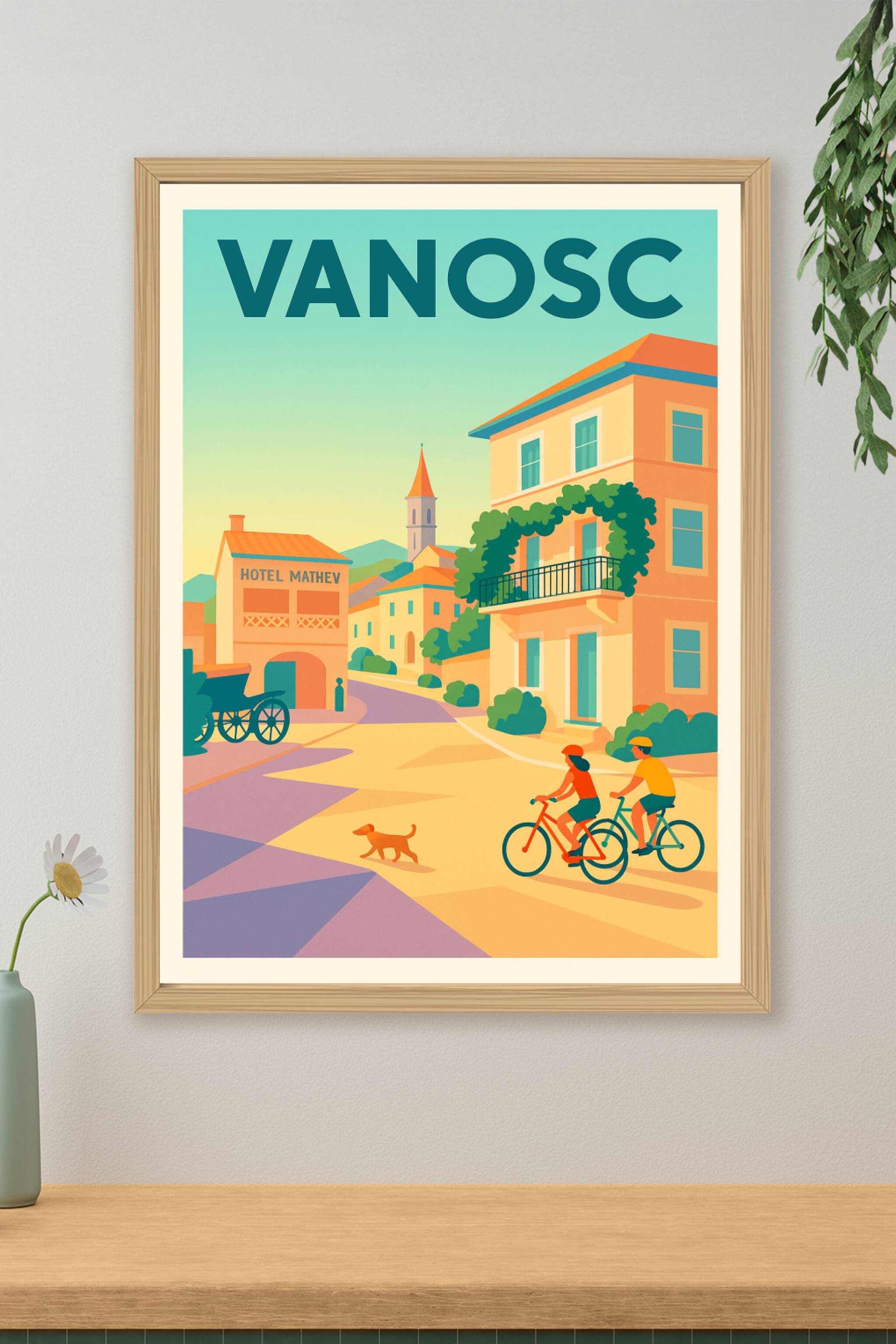 Affiche de Vanosc - Charme et douceur de vivre à vélo