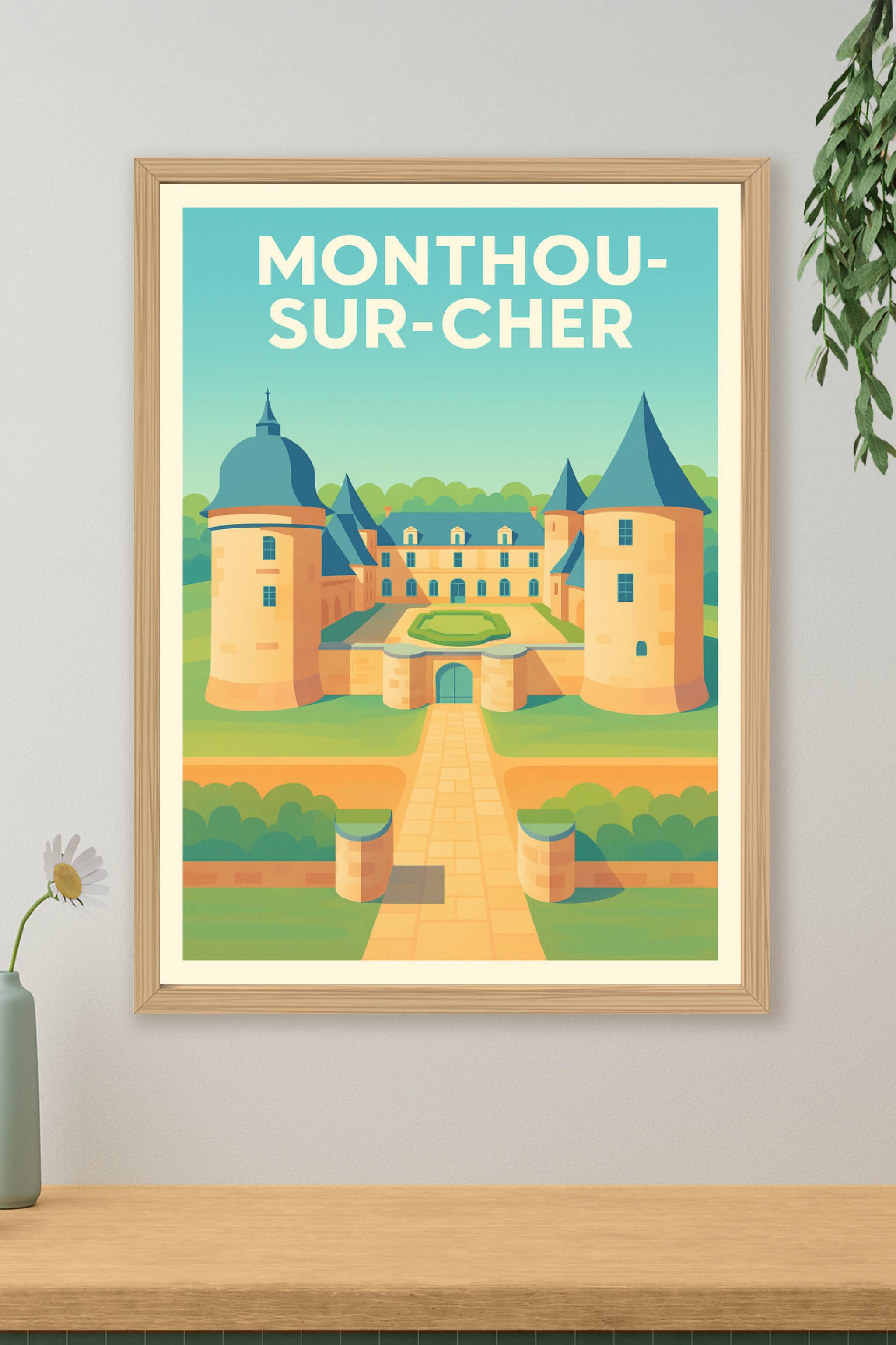 Affiche de Monthou-sur-Cher - Élégance et histoire dans un cadre enchanteur