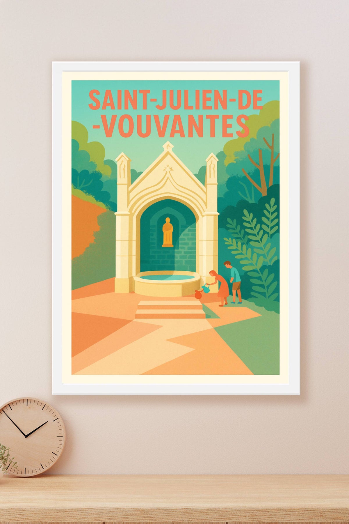 Affiche de Saint-Julien-de-Vouvantes - Charme et sérénité en illustration