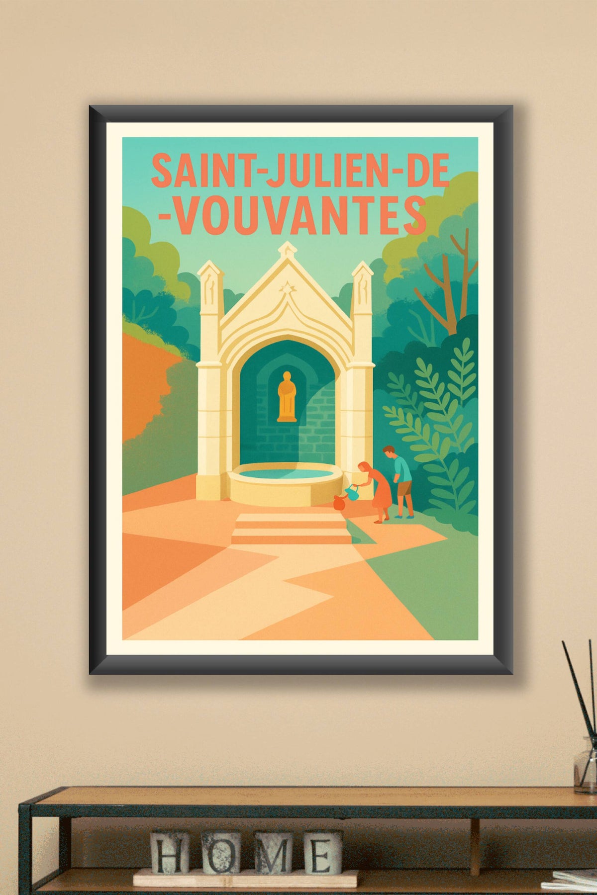 Affiche de Saint-Julien-de-Vouvantes - Charme et sérénité en illustration