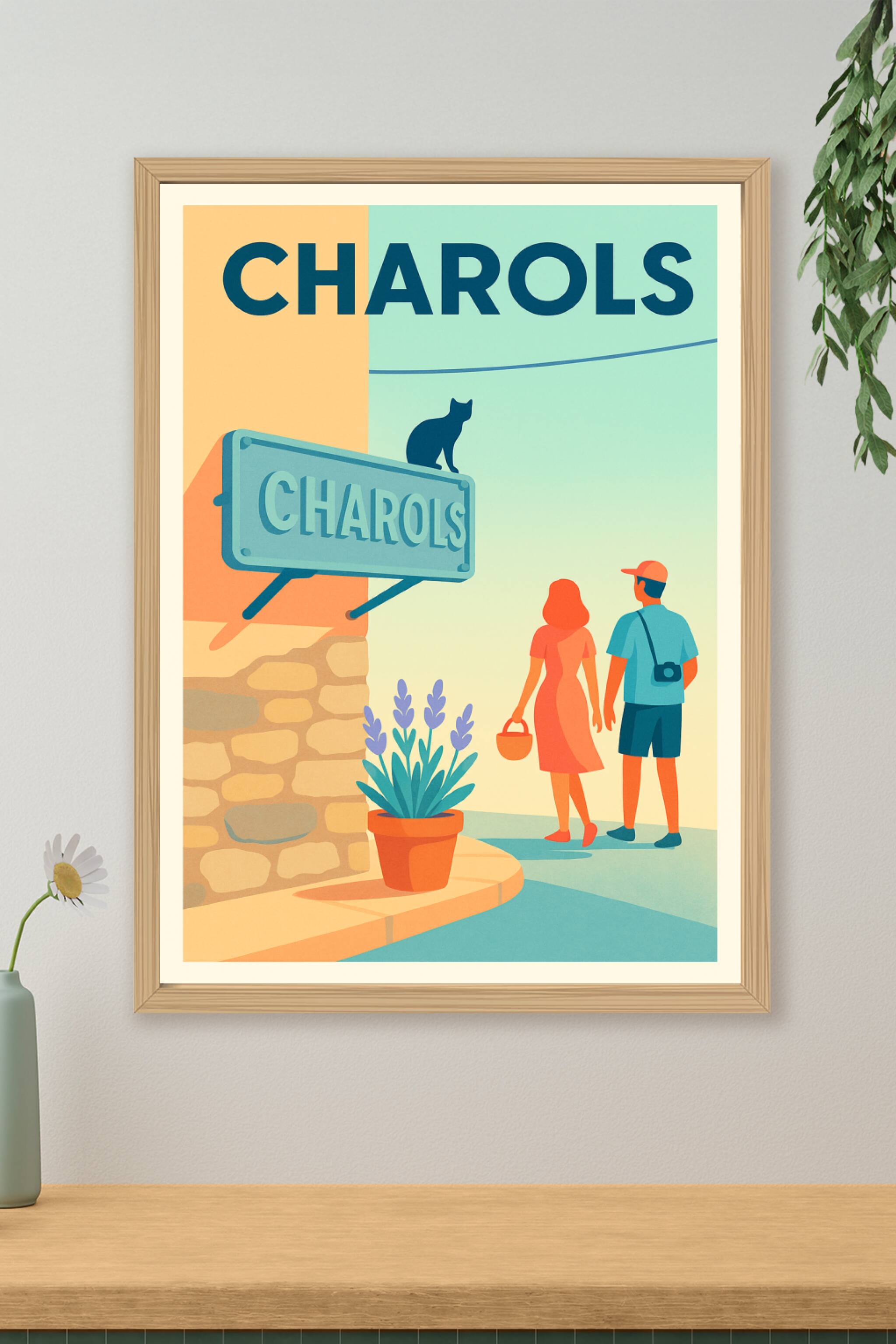 Affiche de Charols - Promenade sous le soleil provençal