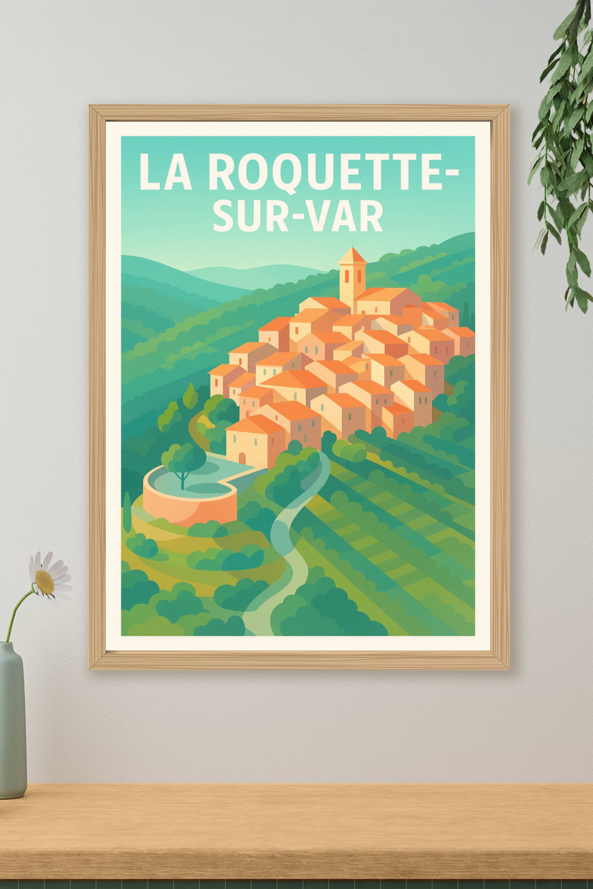 Affiche de La Roquette-sur-Var - Charme Provençal et Couleurs Douces