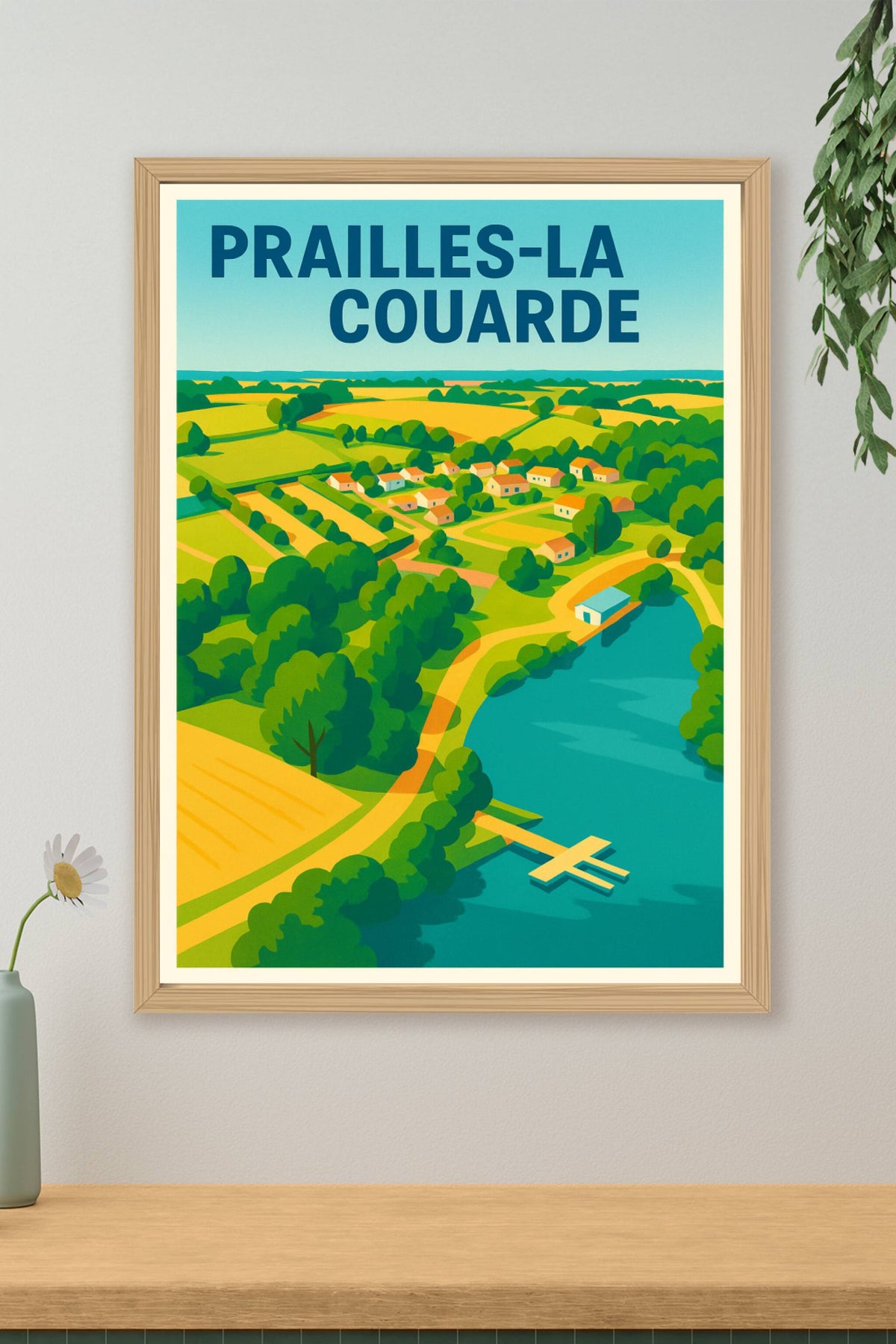 Affiche de Prailles-La Couarde - Charme bucolique en poster vintage