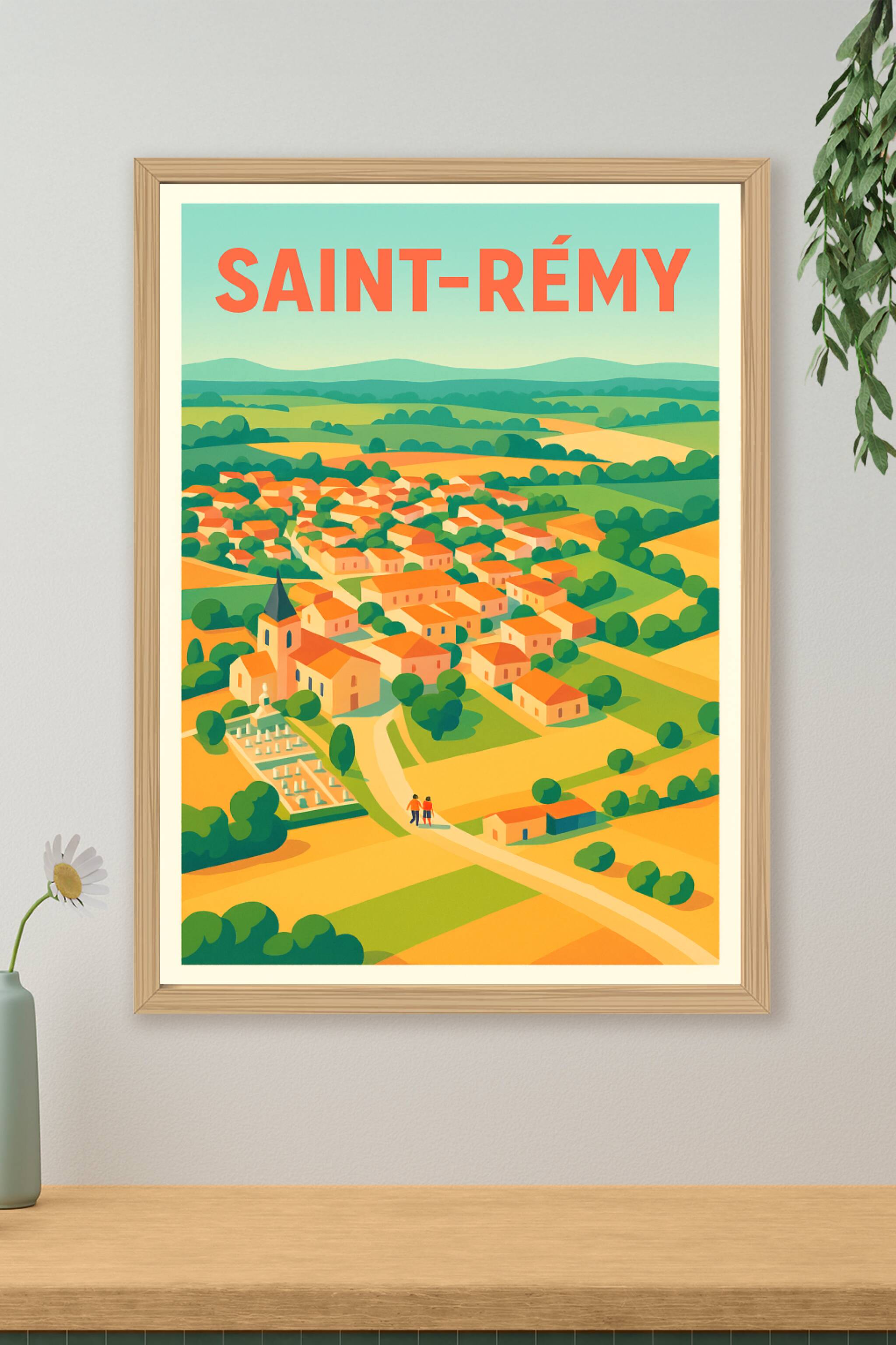 Affiche de Saint-Rémy - Le charme authentique de la campagne provençale