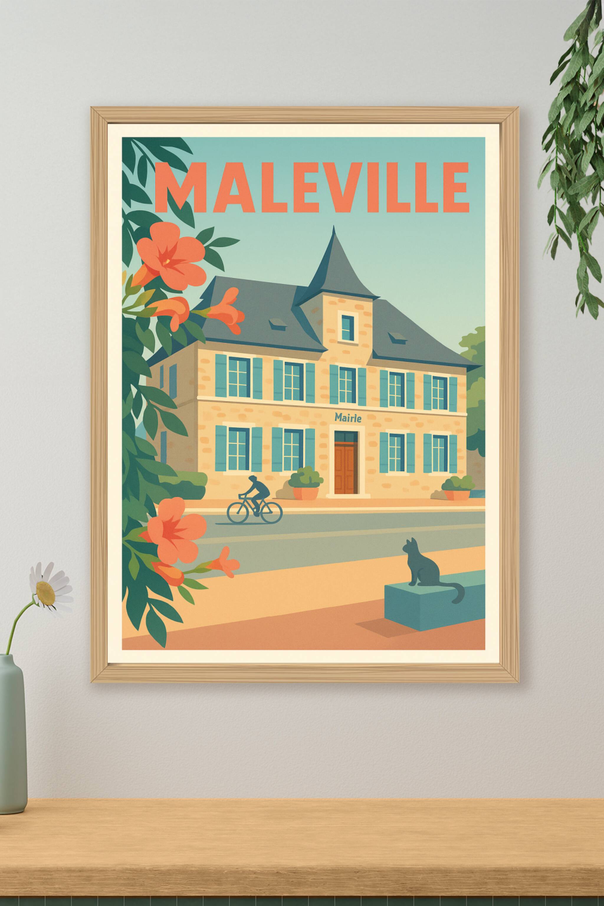 Affiche de Maleville - Charme bucolique et douceur de vivre