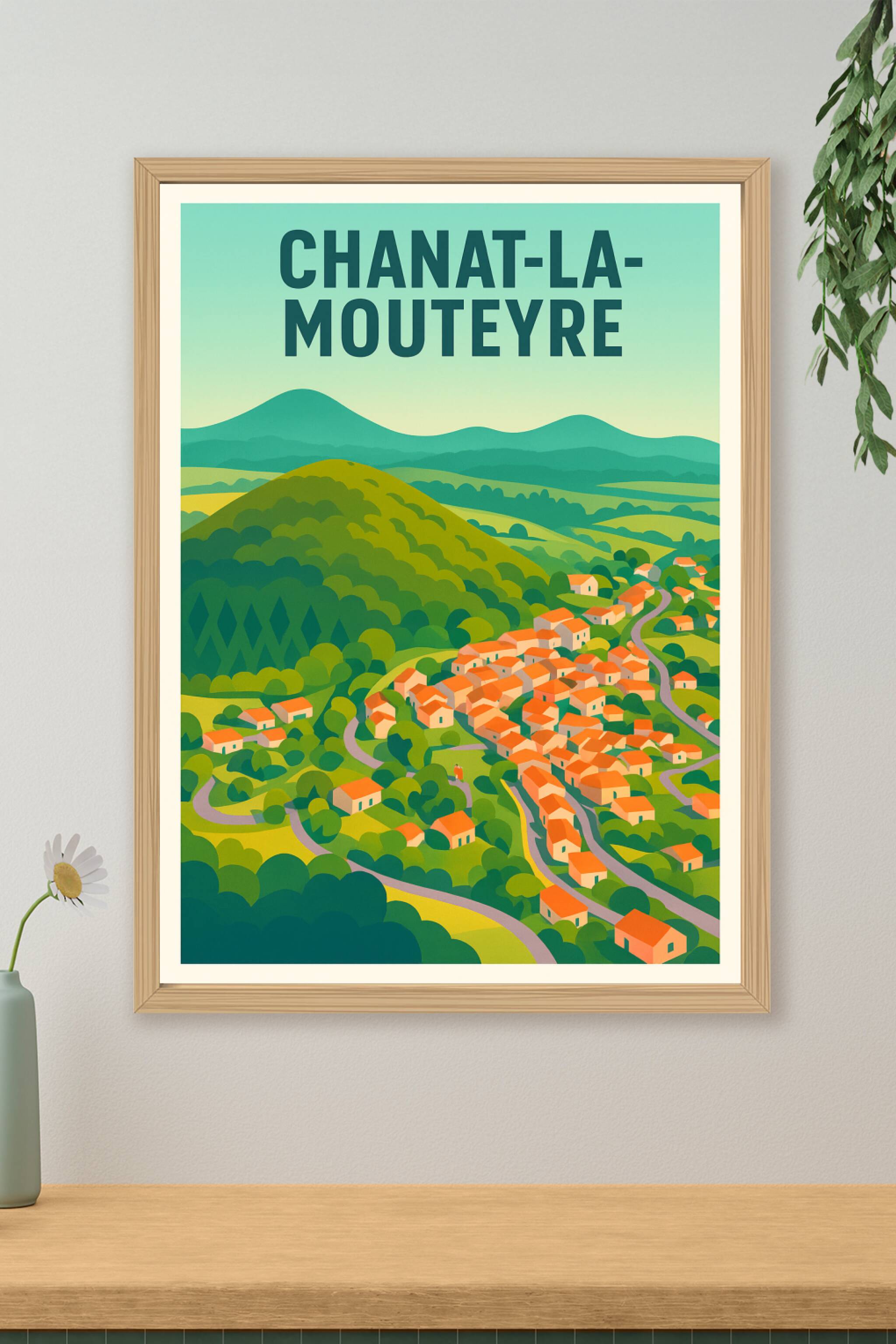 Affiche de Chanat-la-Mouteyre - Panorama champêtre au cœur de l'Auvergne