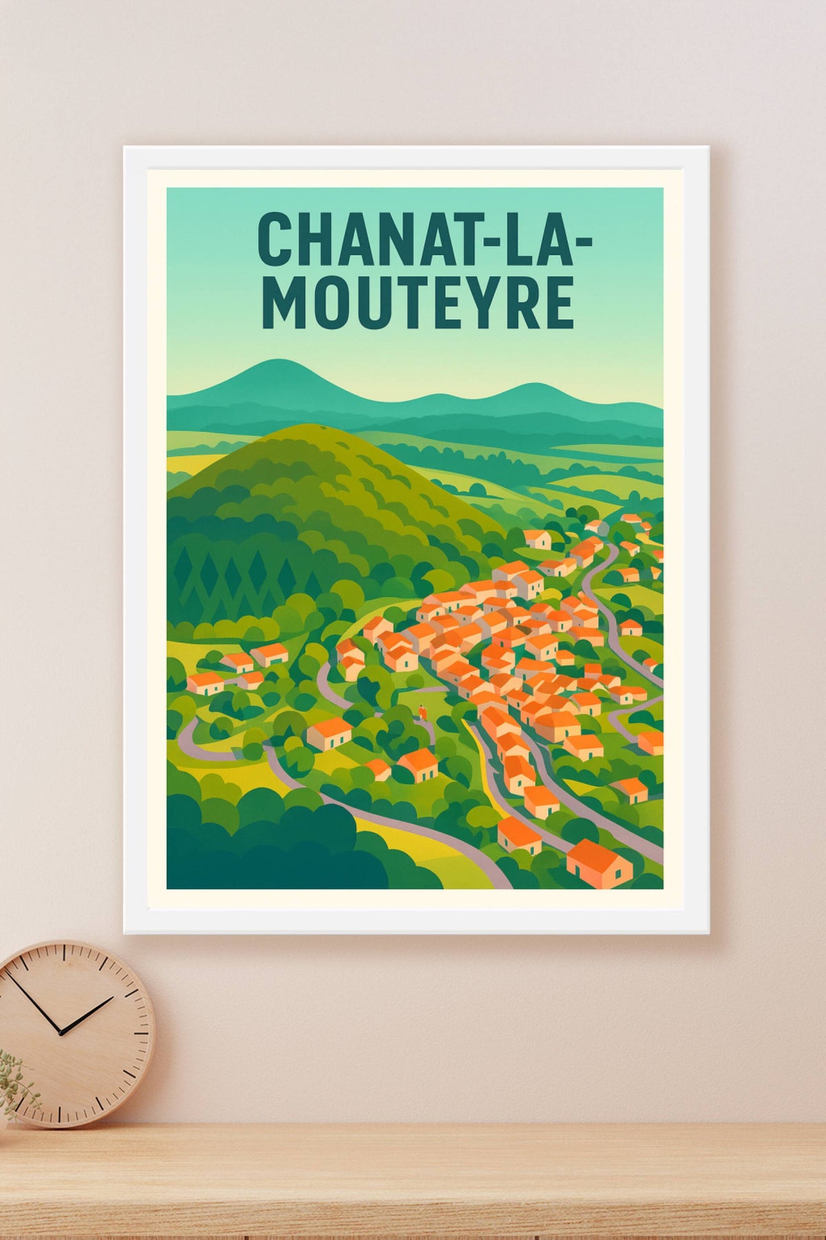 Affiche de Chanat-la-Mouteyre - Panorama champêtre au cœur de l'Auvergne