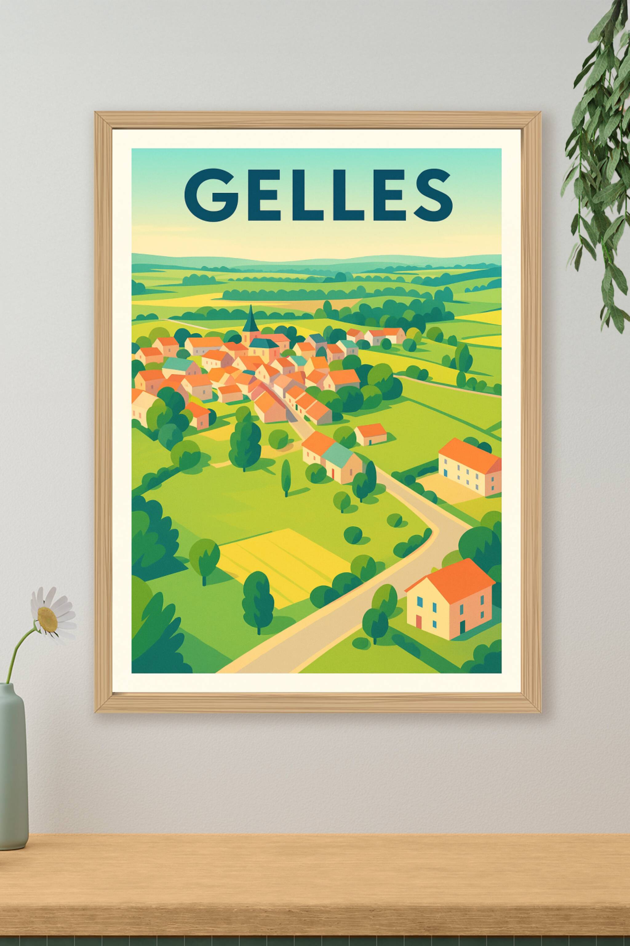 Affiche de Gelles - Village paisible au cœur de la campagne verdoyante