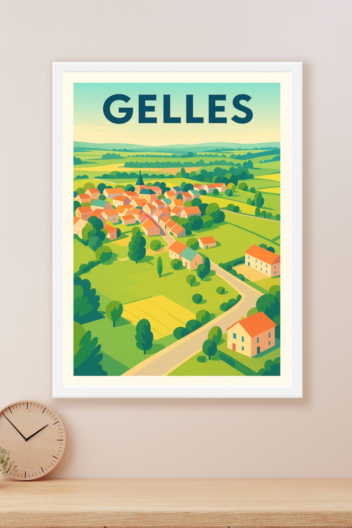 Affiche de Gelles - Village paisible au cœur de la campagne verdoyante