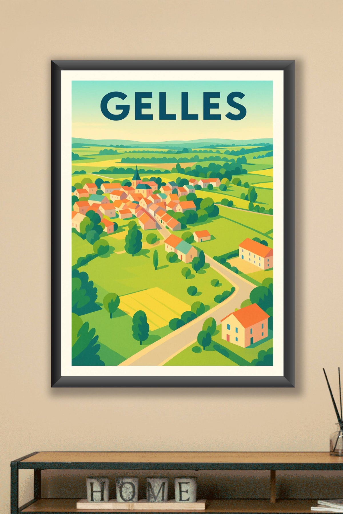 Affiche de Gelles - Village paisible au cœur de la campagne verdoyante