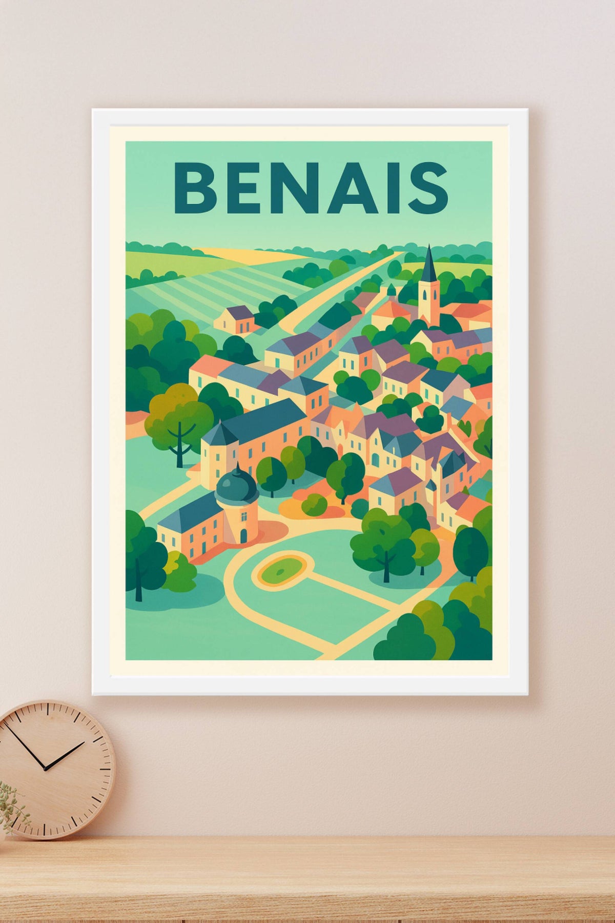 Affiche de Benais - Le charme paisible de la campagne tourangelle
